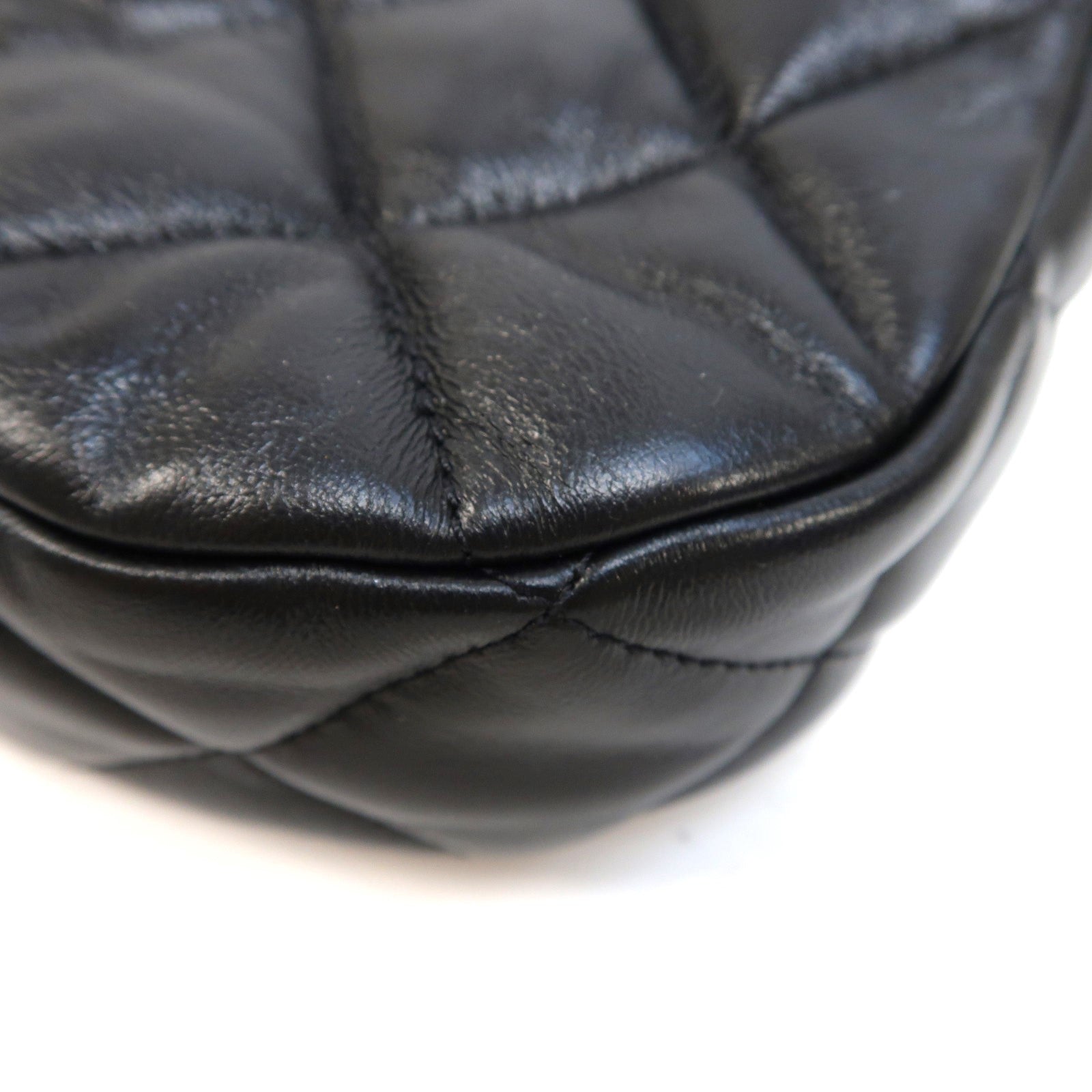 CHANEL 菱格羊皮皮革2way Chain Shoulder Bag金扣手挽肩背兩用袋黑色