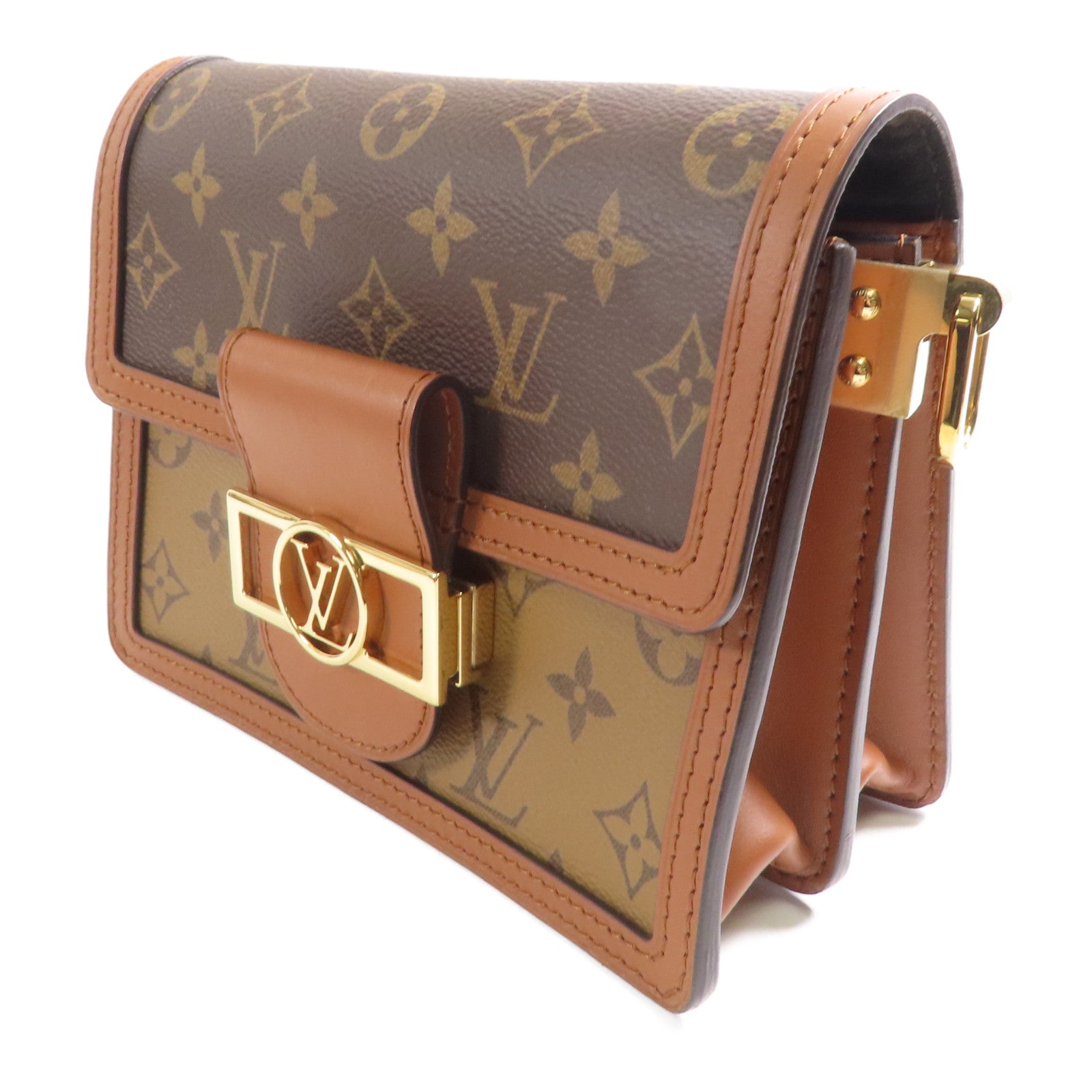 LOUIS VUITTON LV GHW Mini Dauphine Shoulder Bag M44580 Monogram Reverse Brown