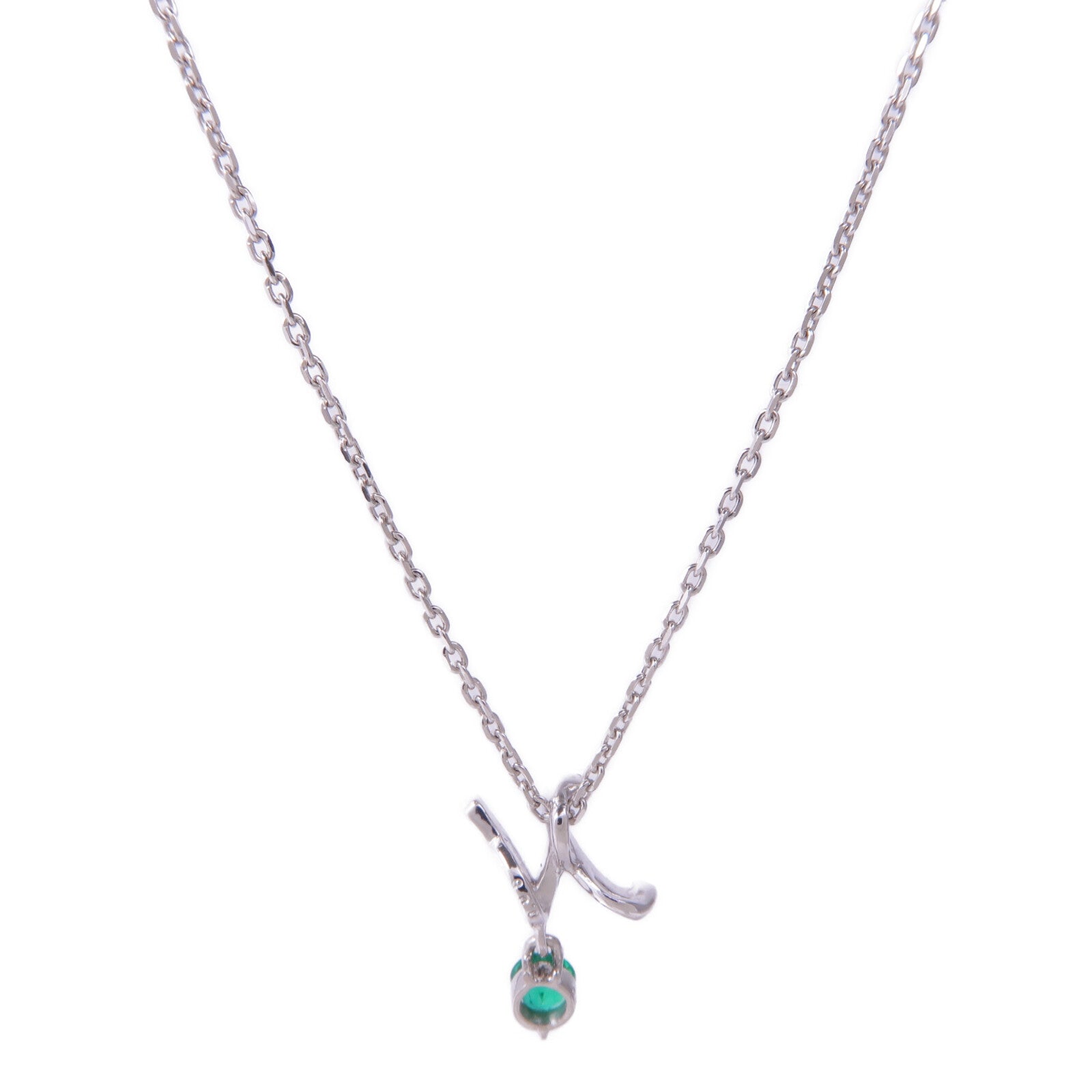 JEWELRY 18K白金Emerald Diamond Necklace綠寶石/鑽石項鍊