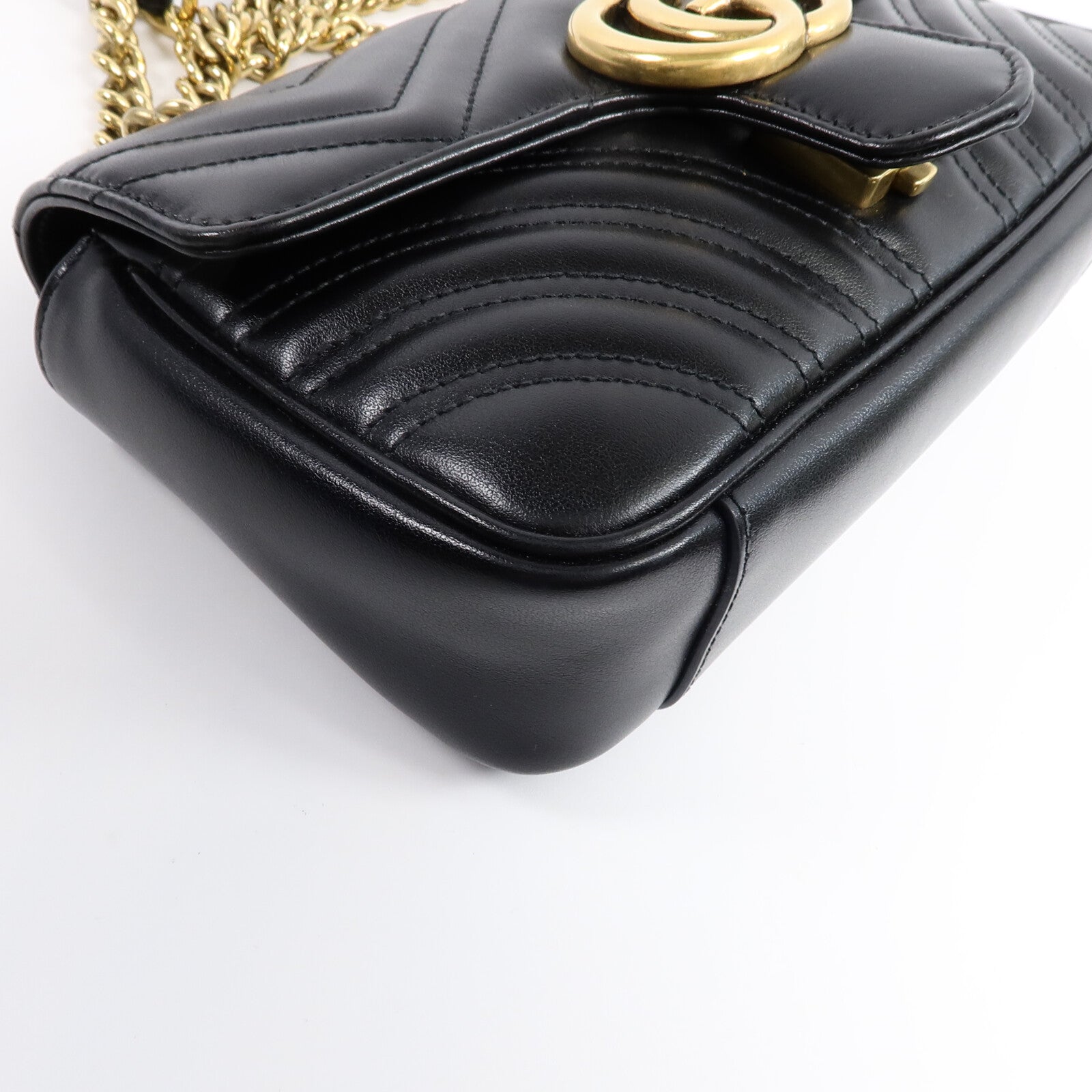 GUCCI 牛皮皮革GG Marmont Small鏈帶肩背袋
