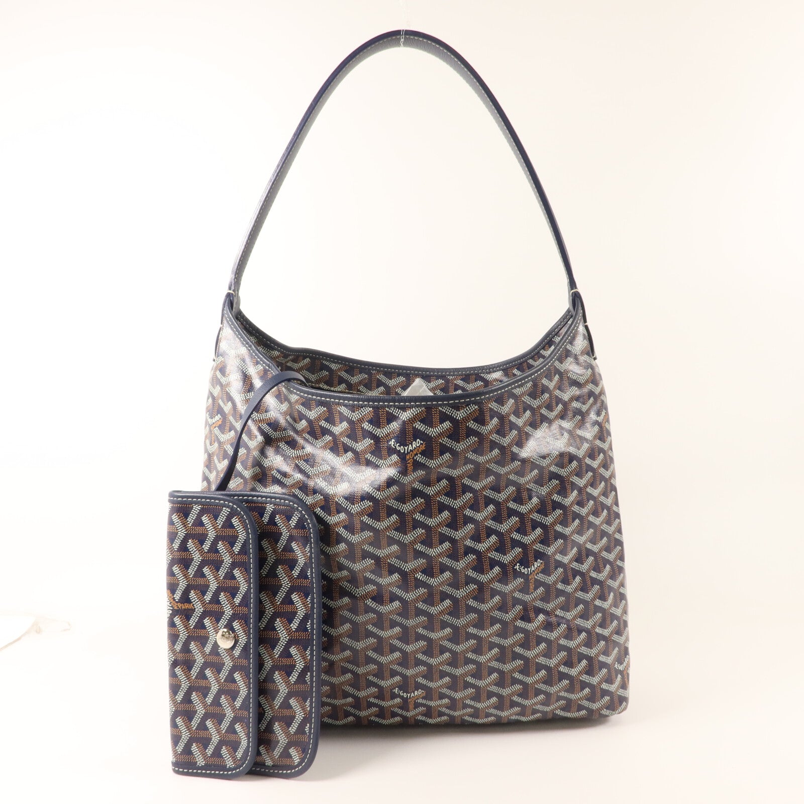 GOYARD 塗層帆布/牛皮皮革Boheme Hobo PM肩背袋