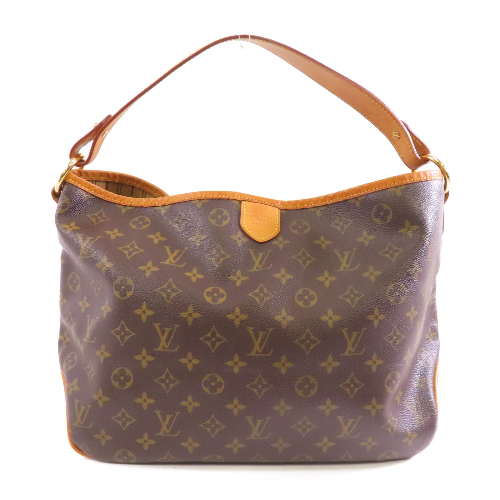 LOUIS VUITTON Monogram Delightful PM金扣肩背袋棕色