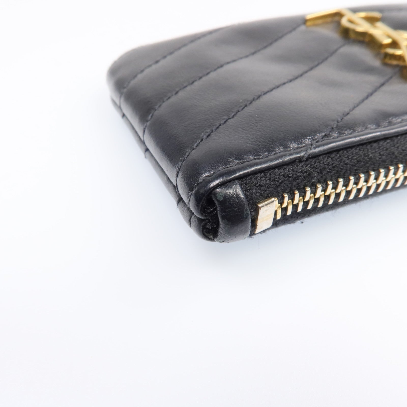 YVES SAINT LAURENT 牛皮皮革Coin Case金扣零錢包