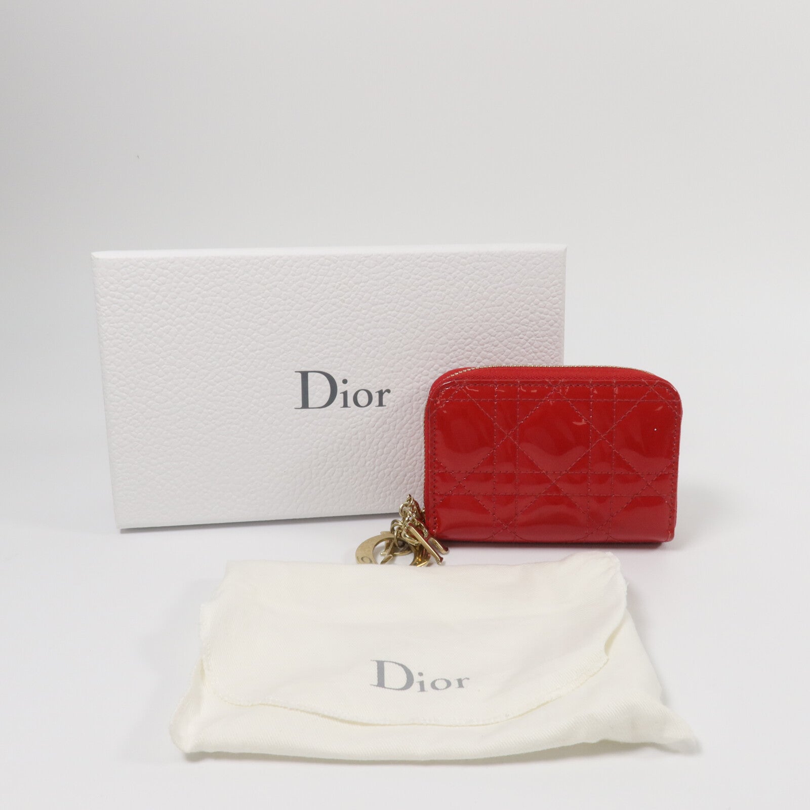 Dior 漆皮皮革Lady Dior Voyageur Card Holder卡片套