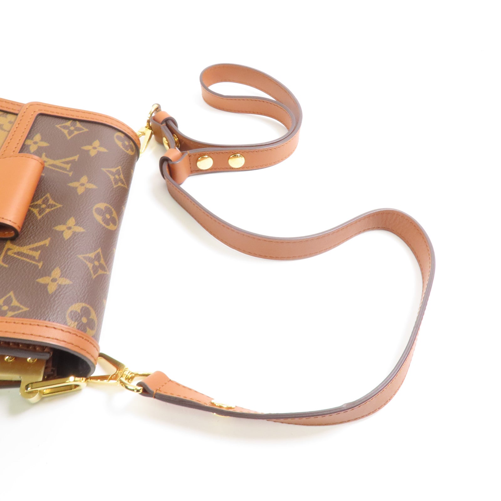 LOUIS VUITTON LV GHW Mini Dauphine Shoulder Bag M44580 Monogram Reverse Brown