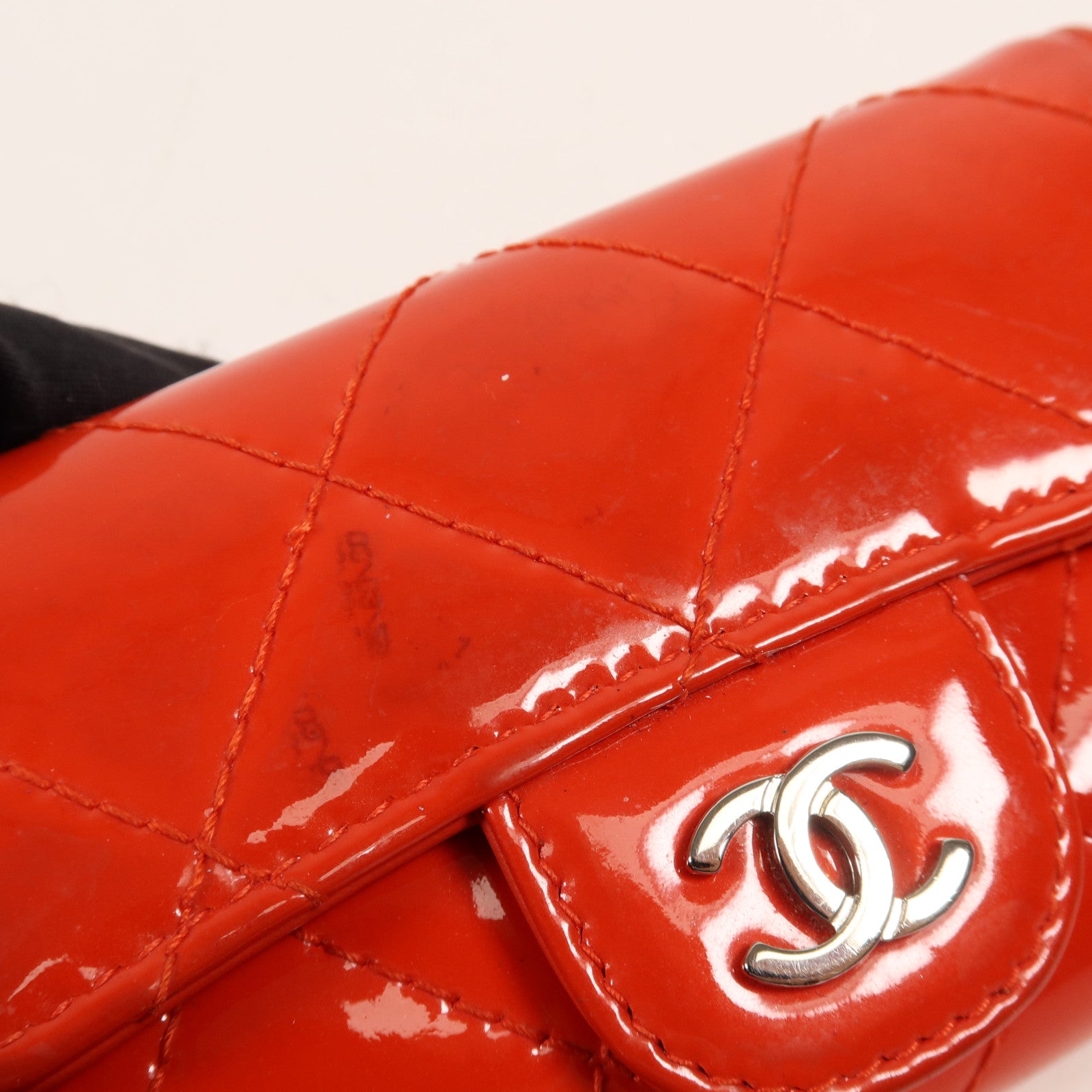 CHANEL 漆皮皮革Key Holder銀扣鑰匙包