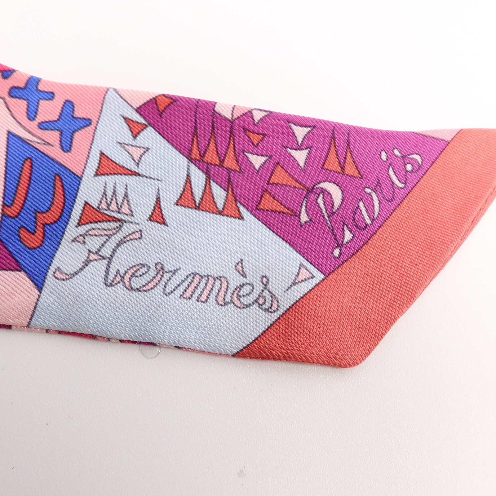 HERMES 絲質Twilly絲巾Pink