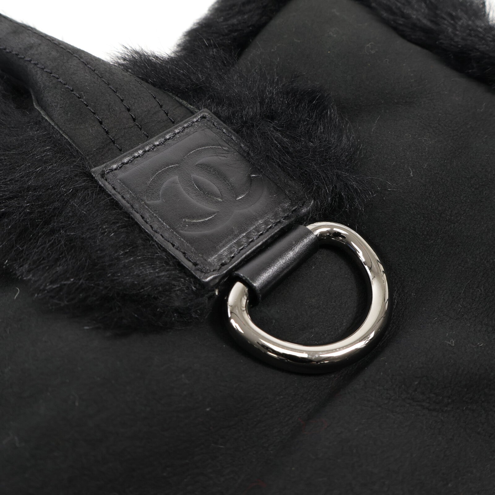 CHANEL 【激減優惠】羊皮/羊毛Tote Bag銀扣手挽袋