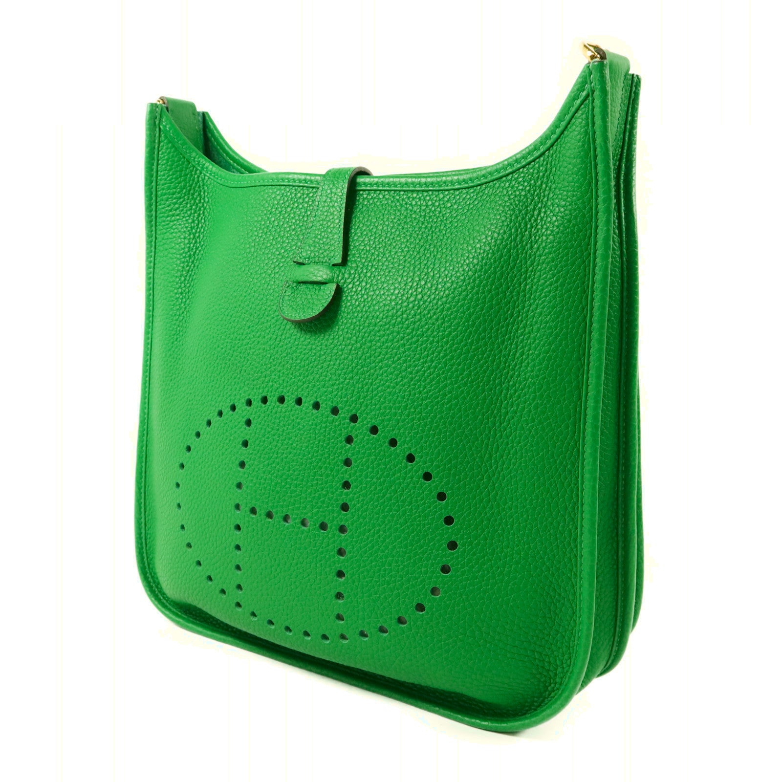 HERMES Clemence皮革Evelyne PM金扣肩背袋