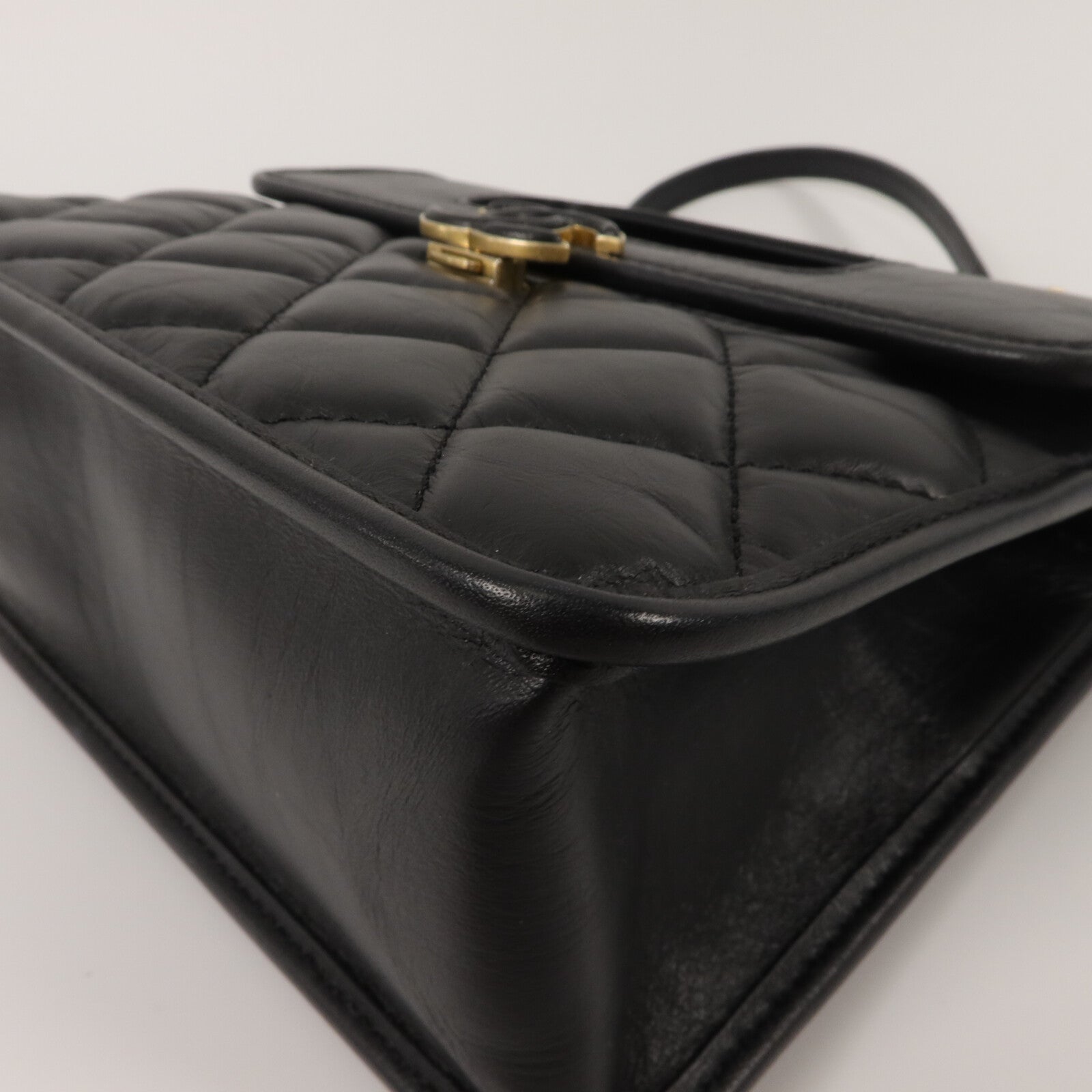 CHANEL 牛皮皮革Mini Flap鏈帶手挽肩背兩用袋