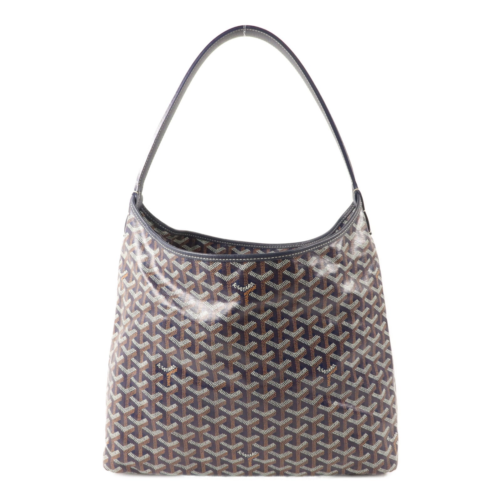GOYARD 塗層帆布/牛皮皮革Boheme Hobo PM肩背袋