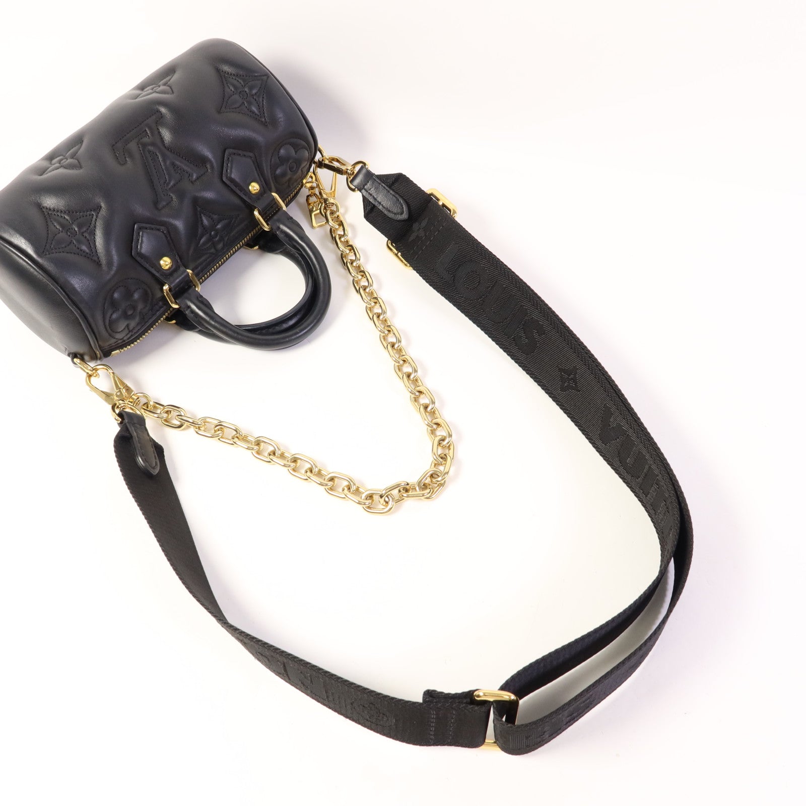 LOUIS VUITTON 【激減優惠】Monogram Empreinte Papillon BB金扣手挽肩背兩用袋