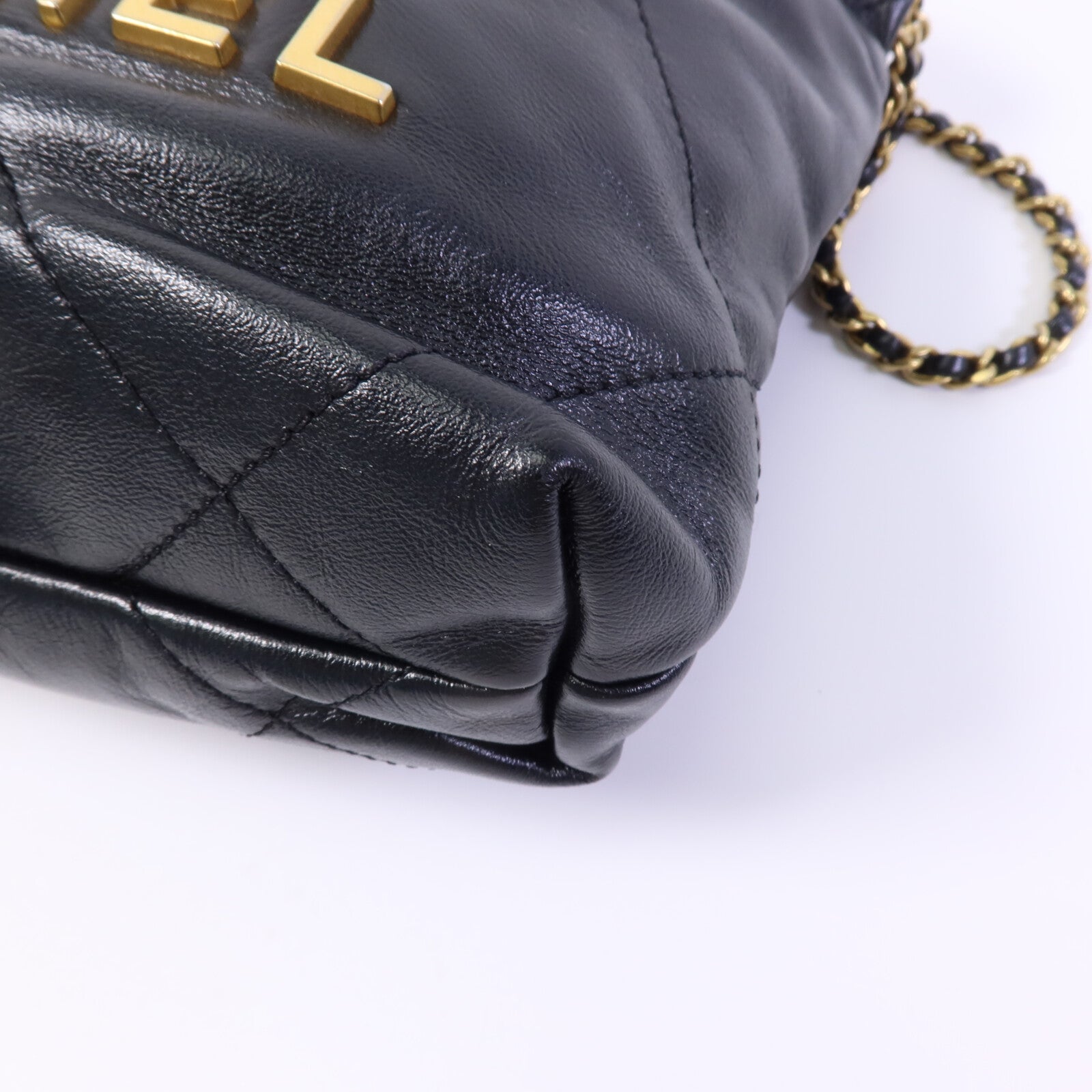 CHANEL 牛皮皮革C22 Mini金扣鏈帶肩背袋