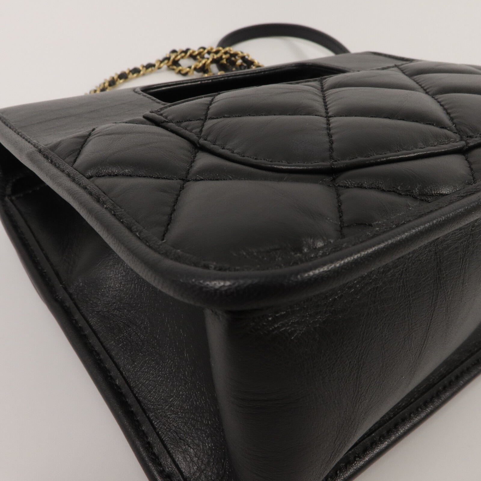 CHANEL 牛皮皮革Mini Flap鏈帶手挽肩背兩用袋
