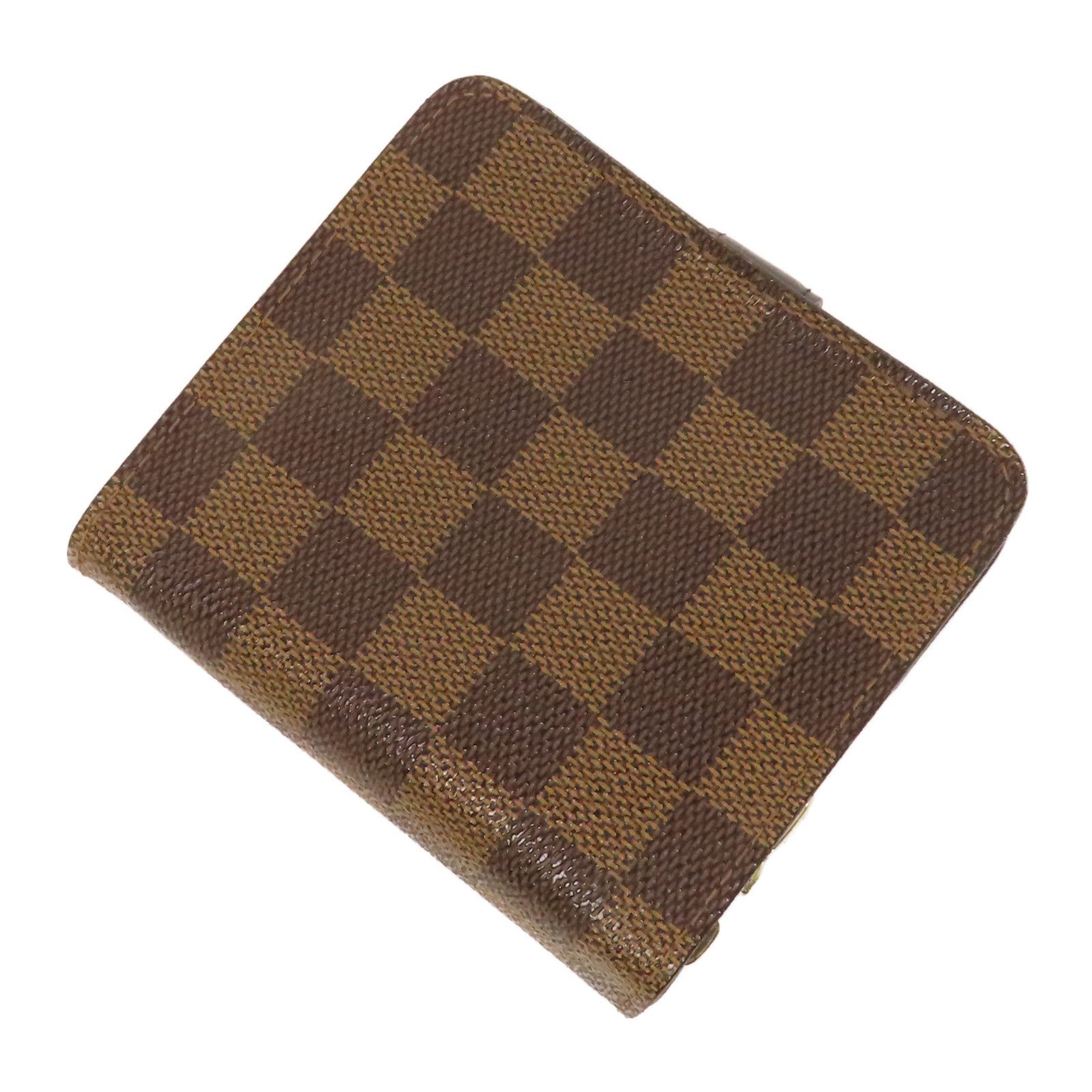 LOUIS VUITTON 【激減優惠】Damier Ebene Compact Zip Fold Wallet金扣錢包啡色