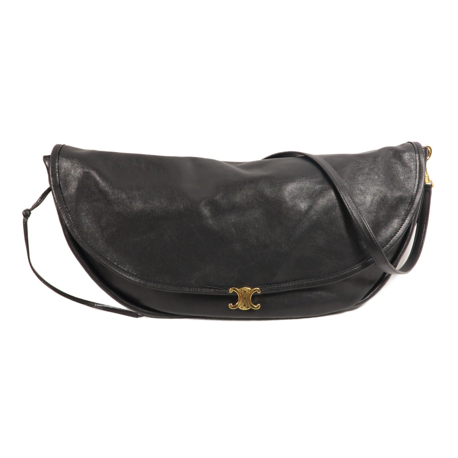 CELINE 牛皮皮革Soft Triomphe Half Moon肩背袋