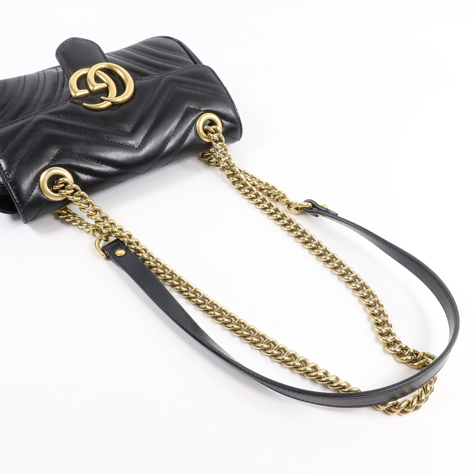 GUCCI 牛皮皮革GG Marmont Small鏈帶肩背袋