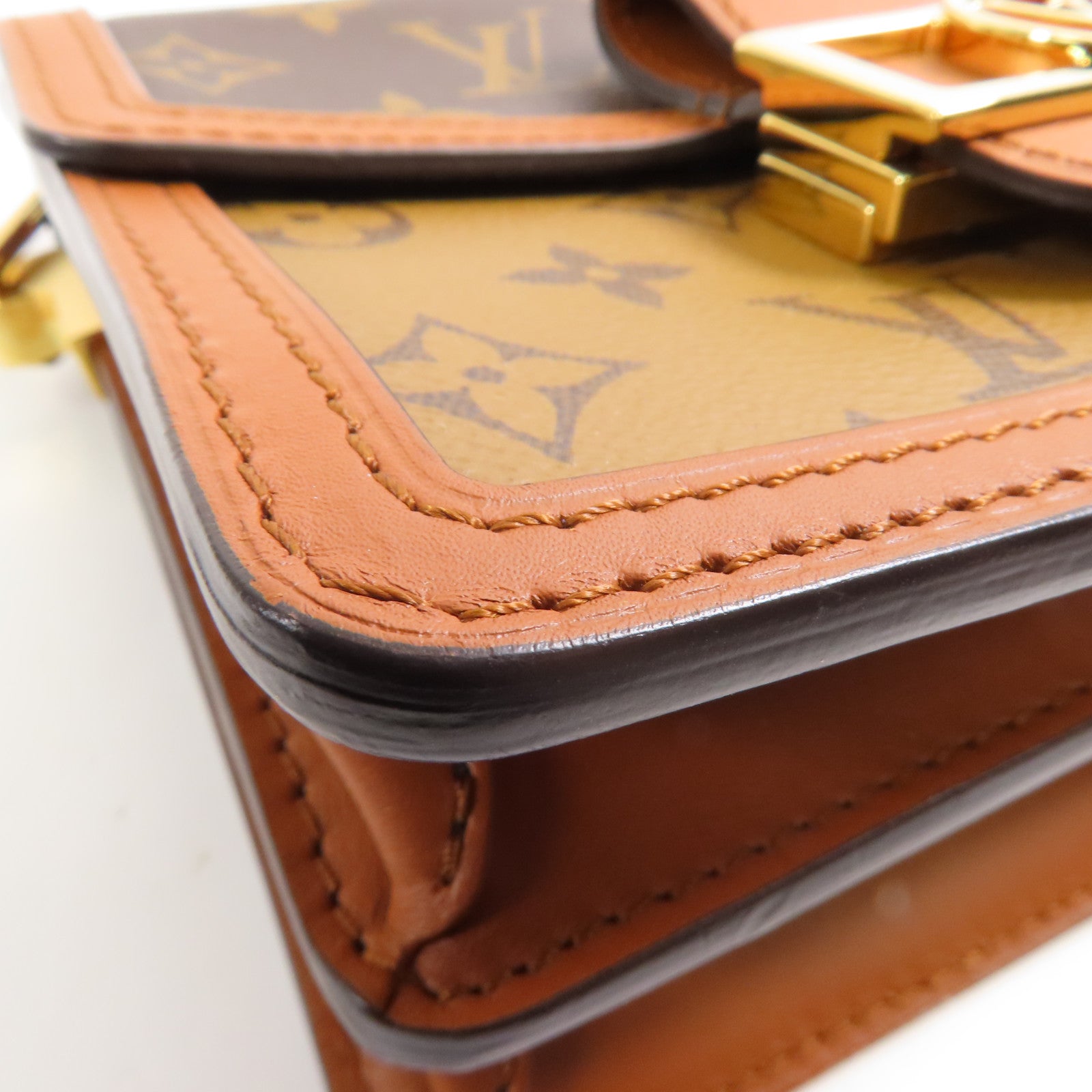 LOUIS VUITTON LV GHW Mini Dauphine Shoulder Bag M44580 Monogram Reverse Brown