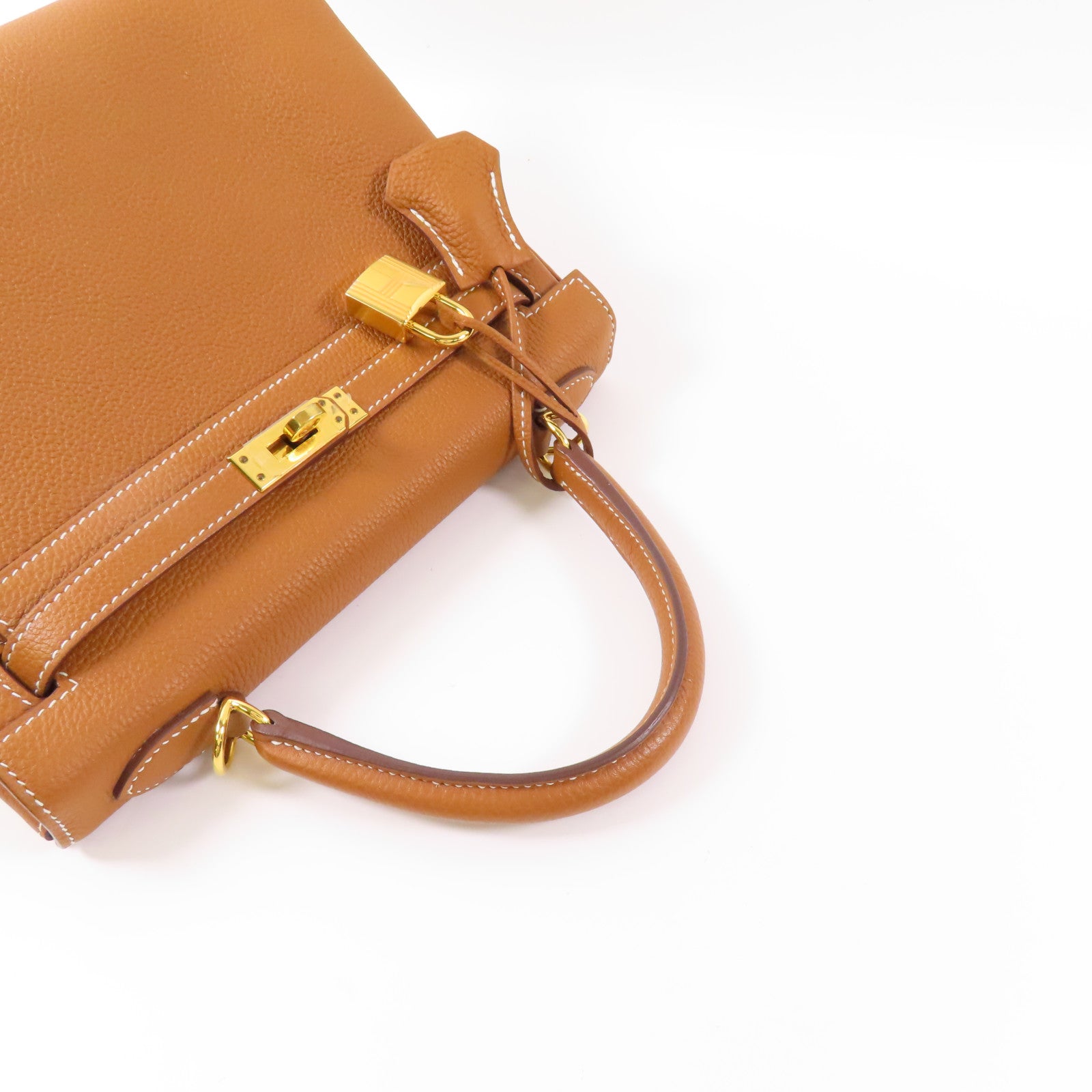 HERMES Togo皮革Kelly 25金扣手挽肩背兩用袋Gold