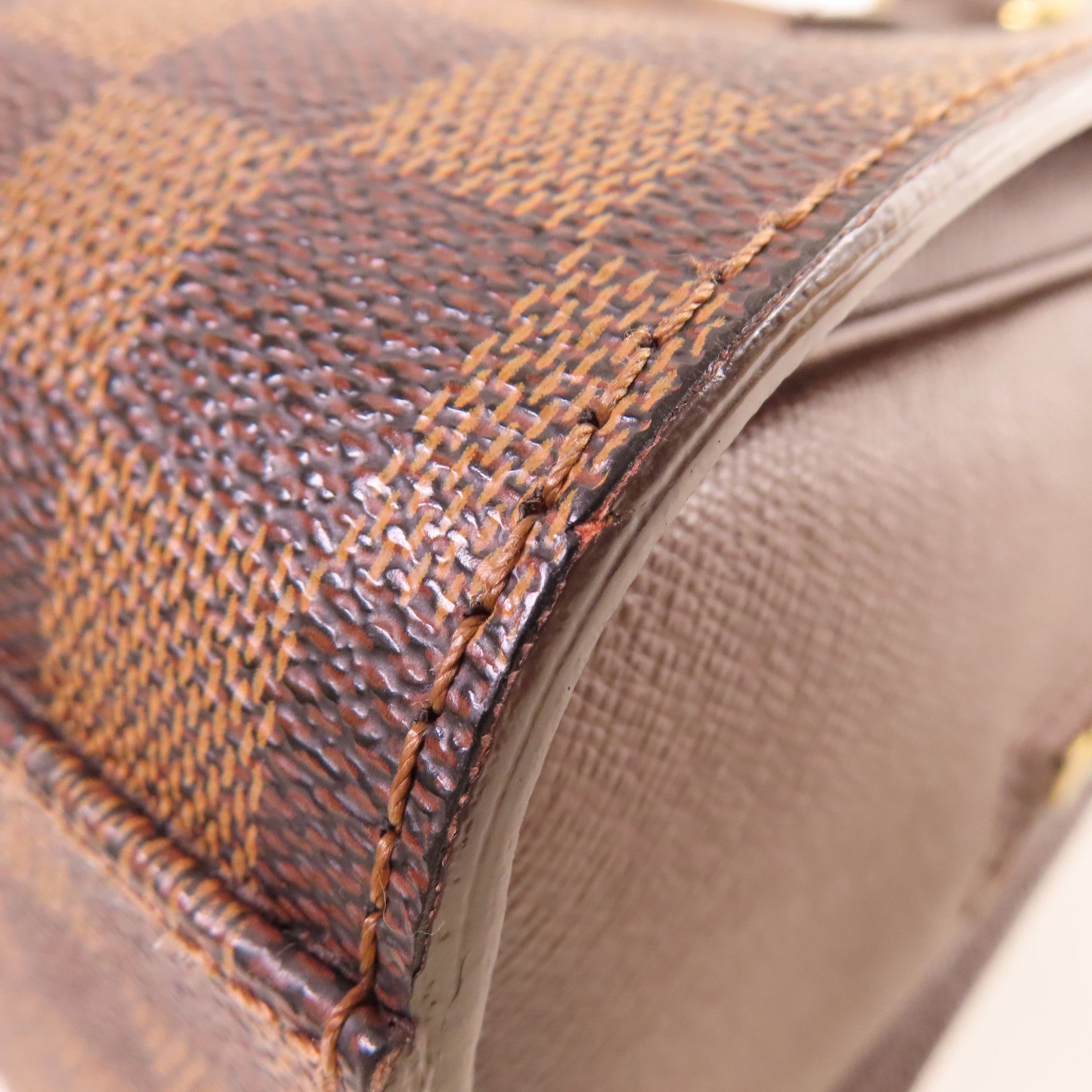 LOUIS VUITTON Damier Triana Handbag金扣手挽袋啡色