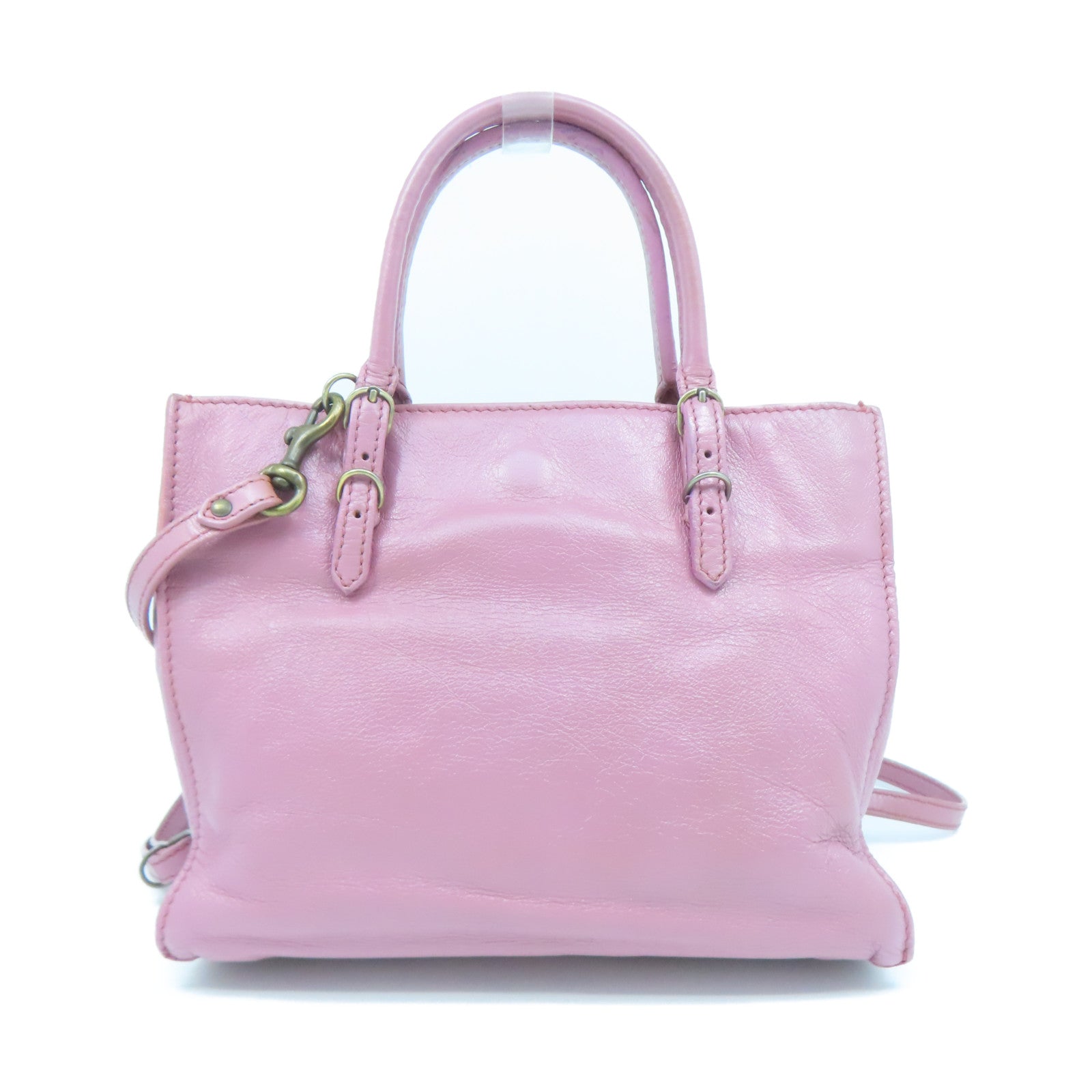 BALENCIAGA 【清倉大減價】羊皮皮革Papier Mini金扣手挽肩背兩用袋粉紅色