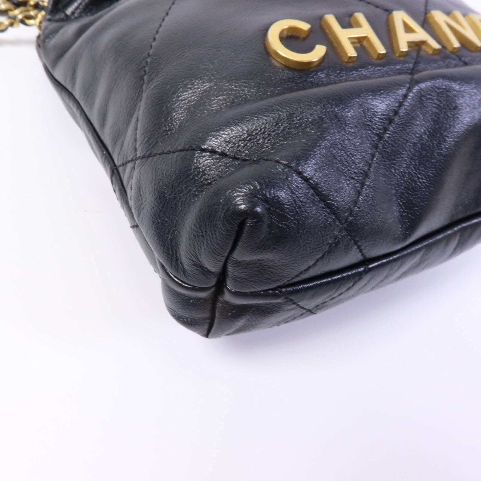 CHANEL 牛皮皮革C22 Mini金扣鏈帶肩背袋