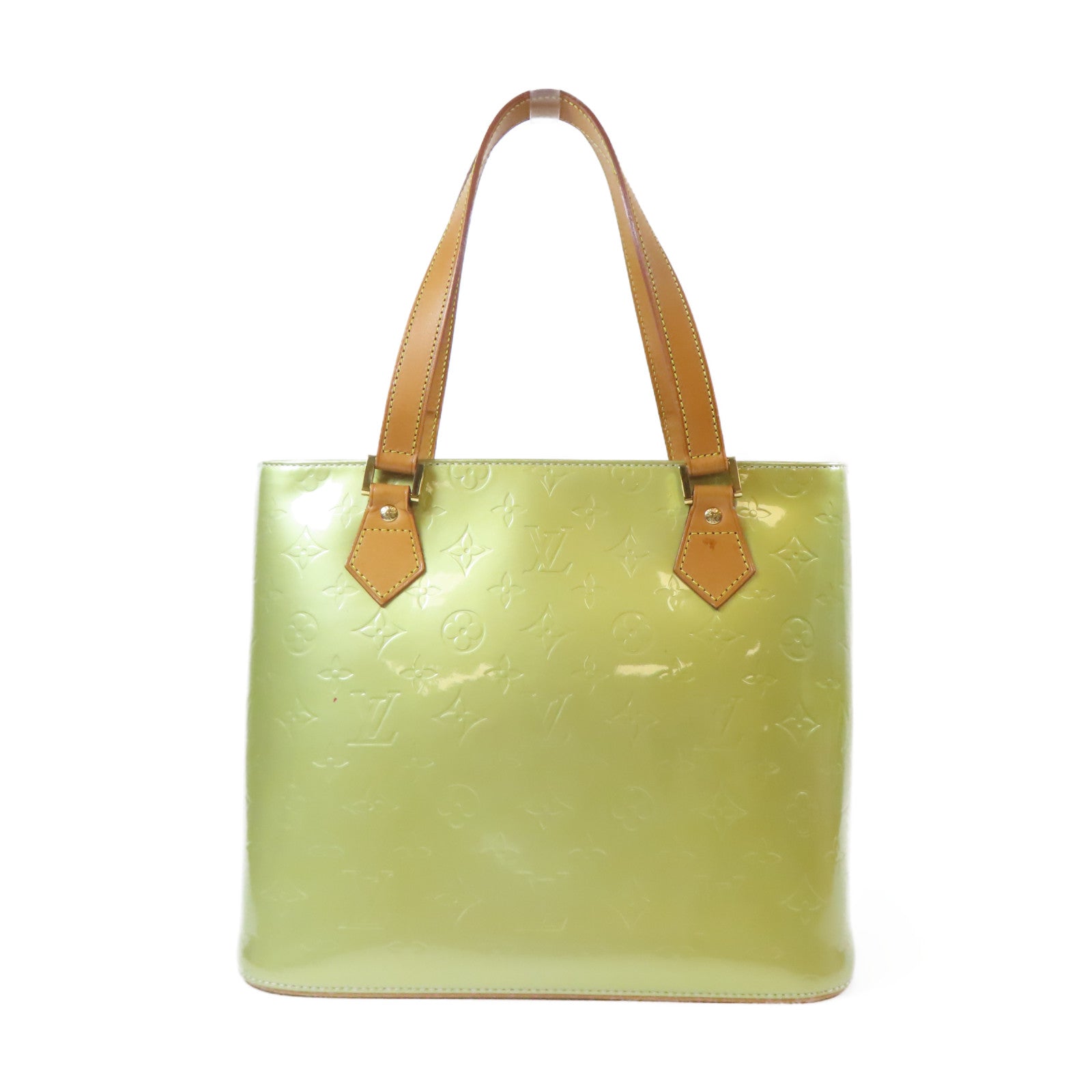 LOUIS VUITTON Vernis Huston金扣手挽袋綠色