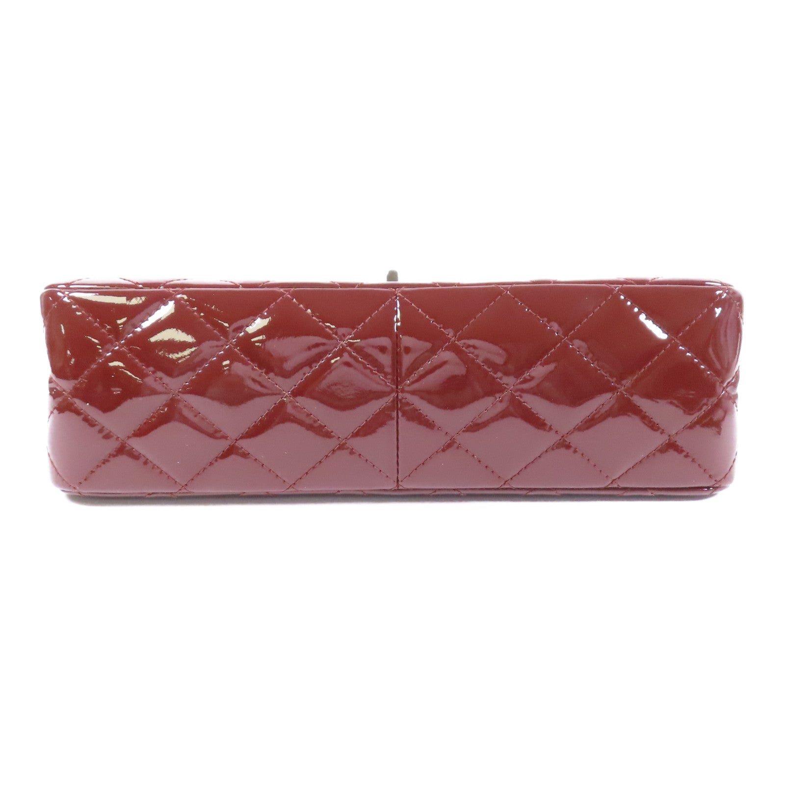 CHANEL 漆皮皮革2.55 Maxi銀扣鏈帶肩背袋