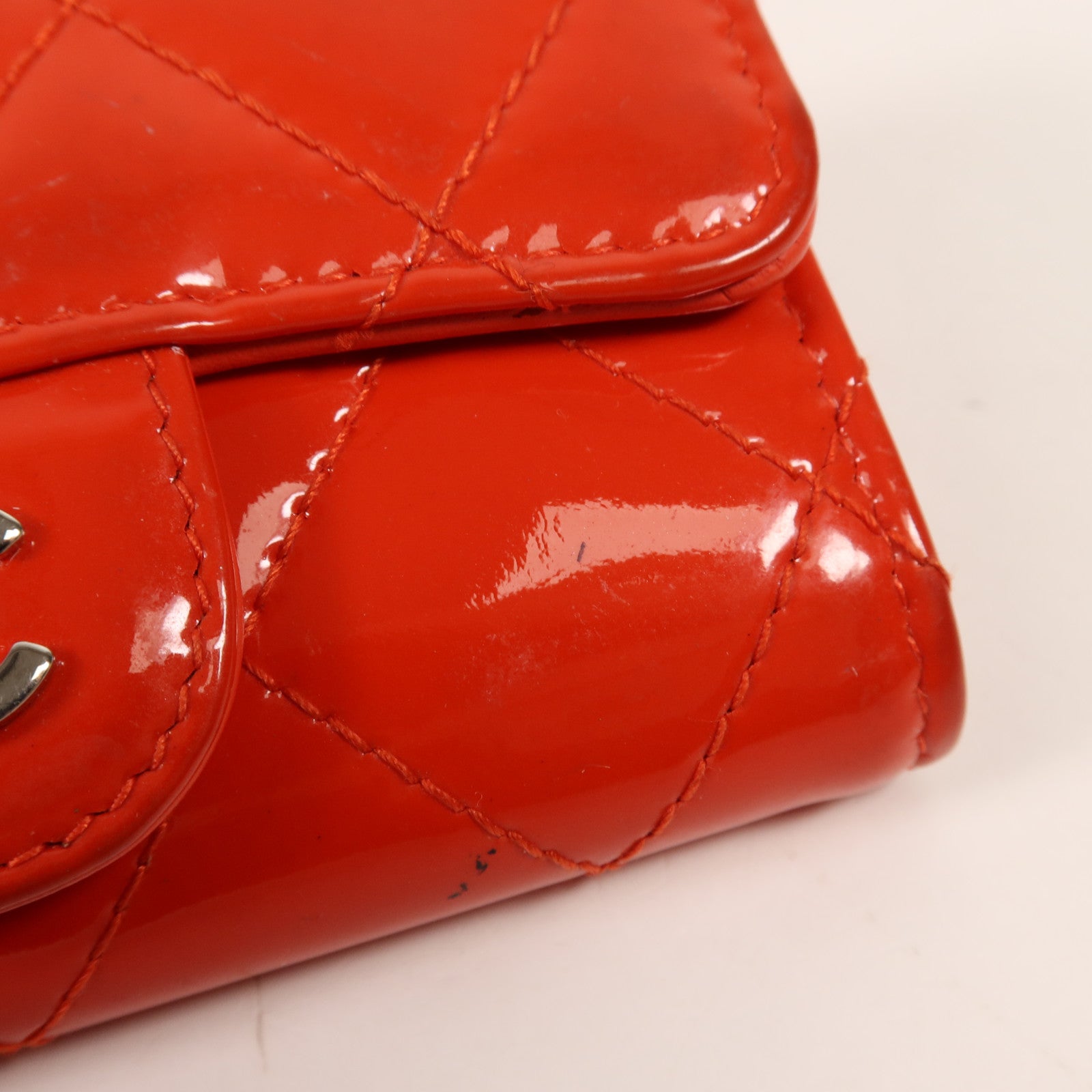 CHANEL 漆皮皮革Key Holder銀扣鑰匙包