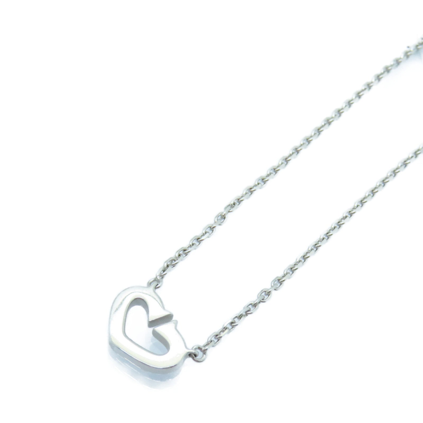 CARTIER 【激減優惠】18K白金C heart Diamond Necklace項鍊