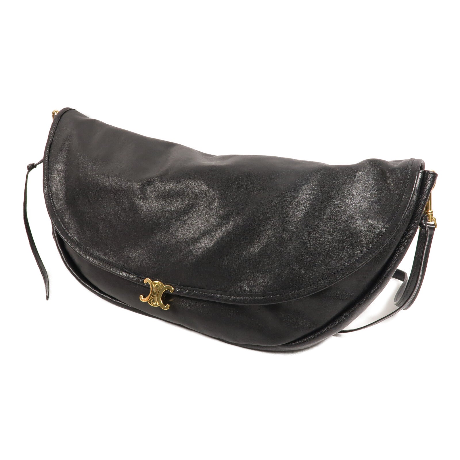 CELINE 牛皮皮革Soft Triomphe Half Moon肩背袋