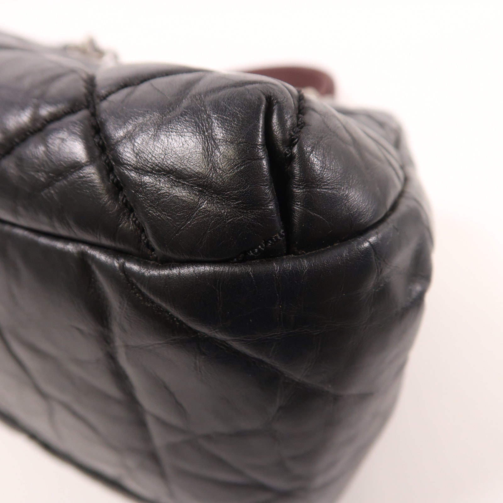 CHANEL Tweed/牛皮皮革Chain Shoulder鏈帶肩背袋