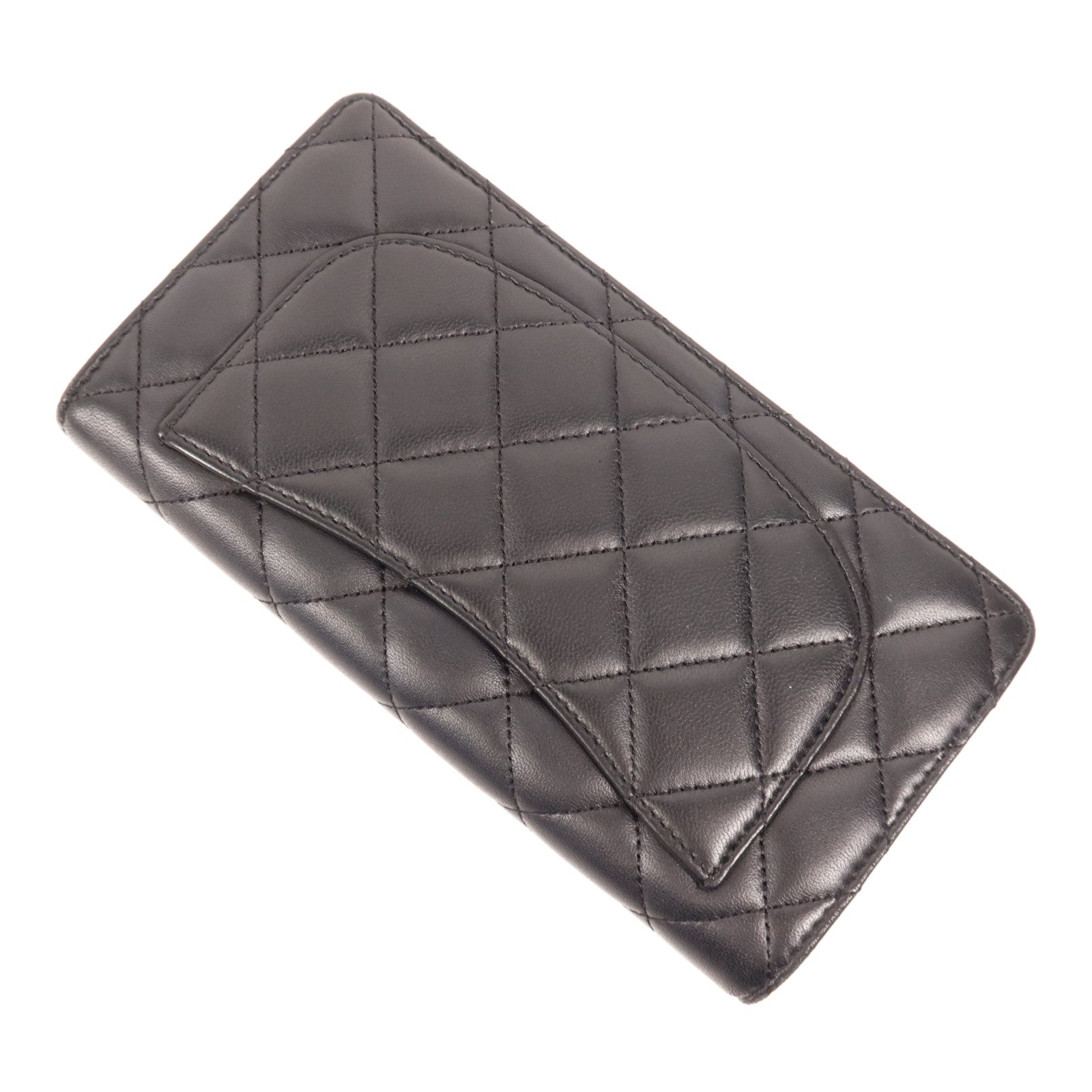 CHANEL 羊皮皮革Long Wallet銀扣長錢包