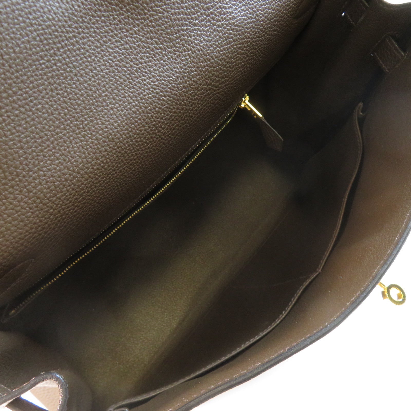 HERMES 【激減優惠】Clemence皮革Kelly 35金扣手挽肩背兩用袋啡色