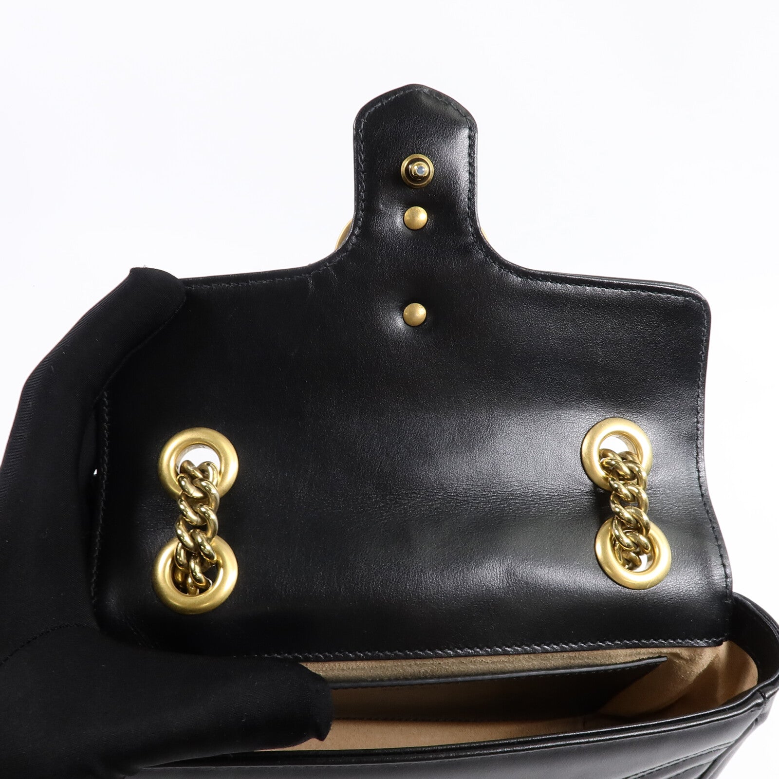 GUCCI 牛皮皮革GG Marmont Small鏈帶肩背袋