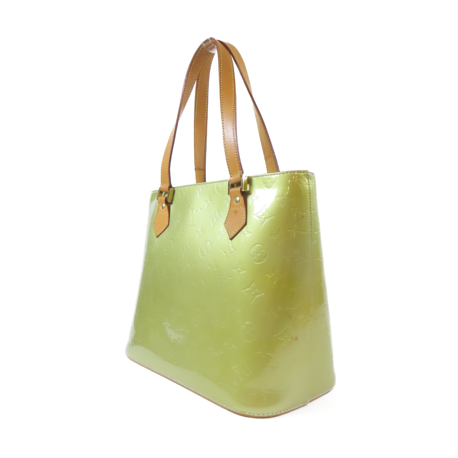 LOUIS VUITTON Vernis Huston金扣手挽袋綠色