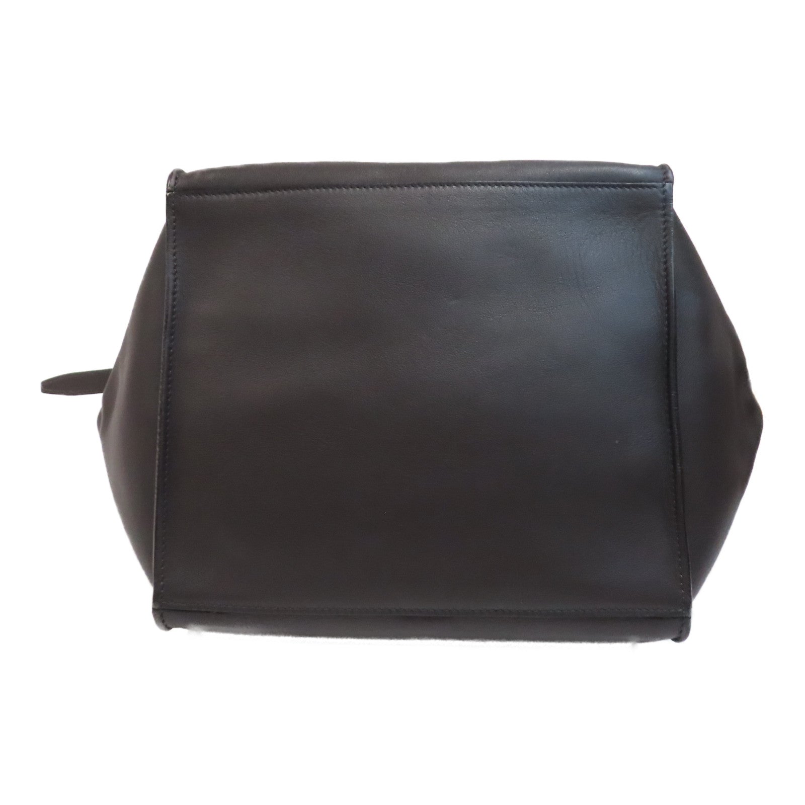 CELINE 牛皮皮革Big Bag銀扣手挽肩背兩用袋深啡色