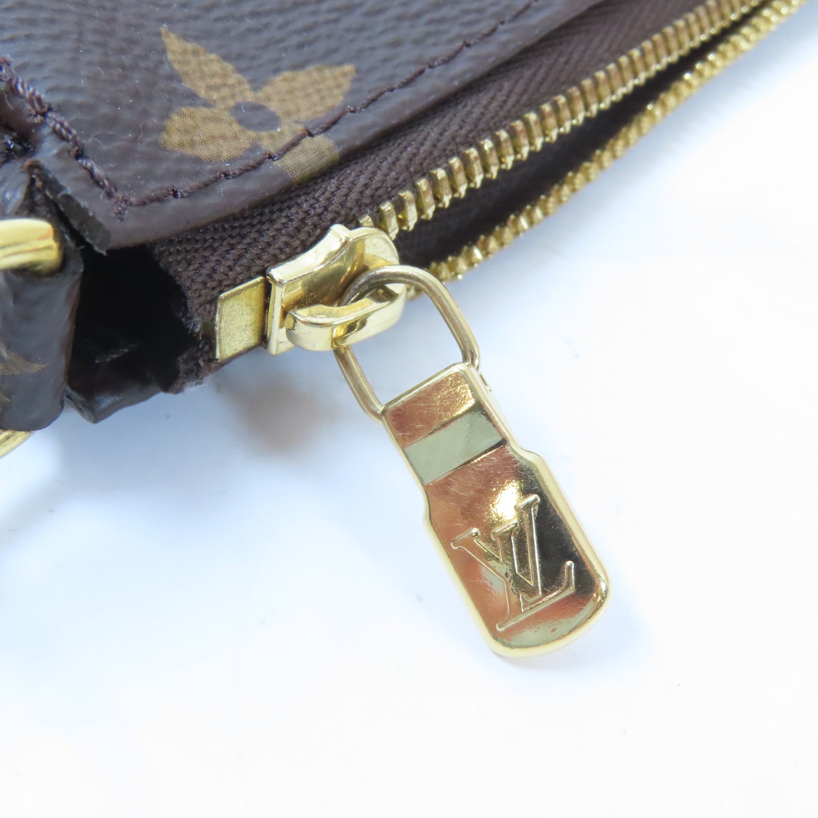 LOUIS VUITTON Monogram Multi Pochette Accessoires金扣手挽肩背兩用袋啡色