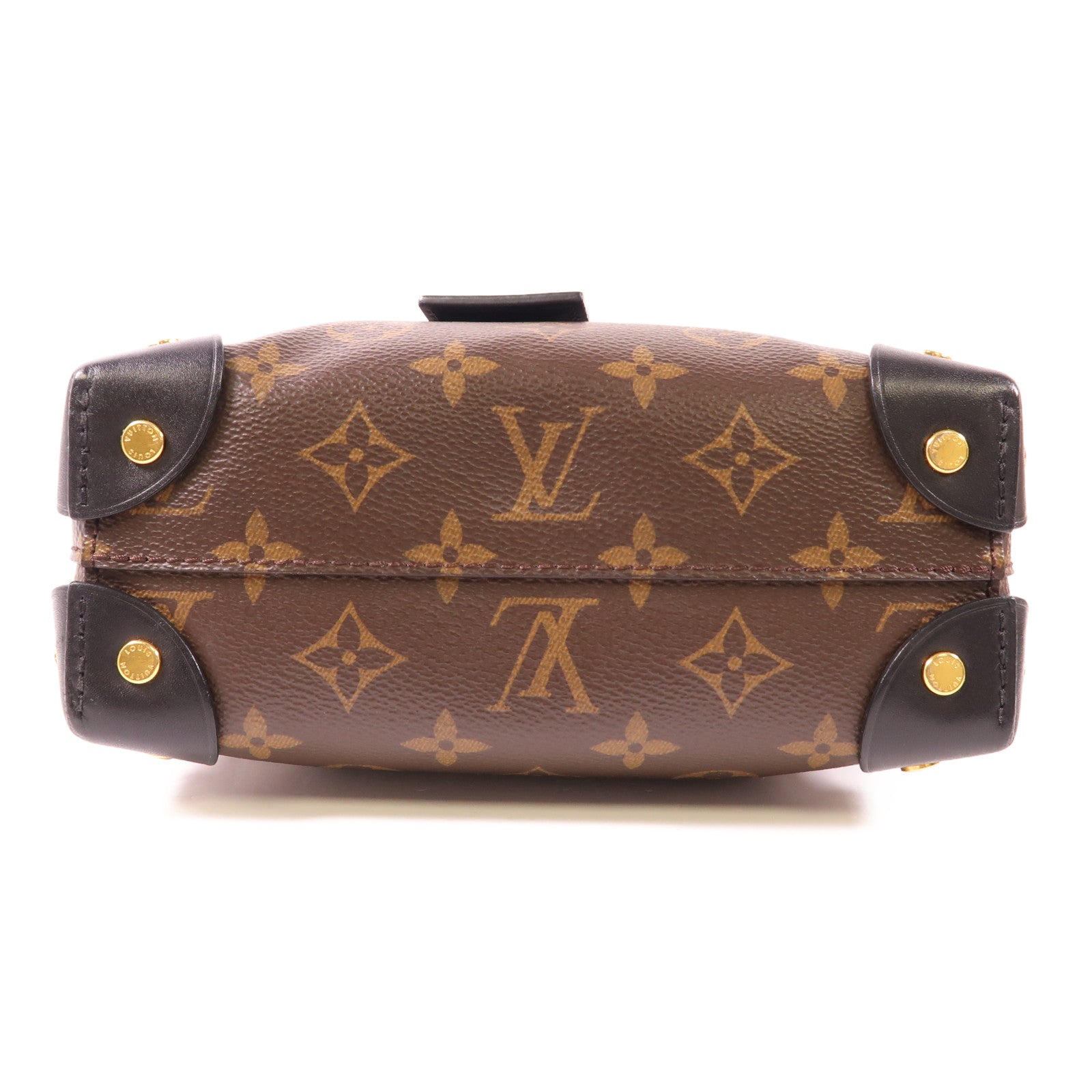 LOUIS VUITTON Monogram Petite Malle Souple金扣手挽肩背兩用袋