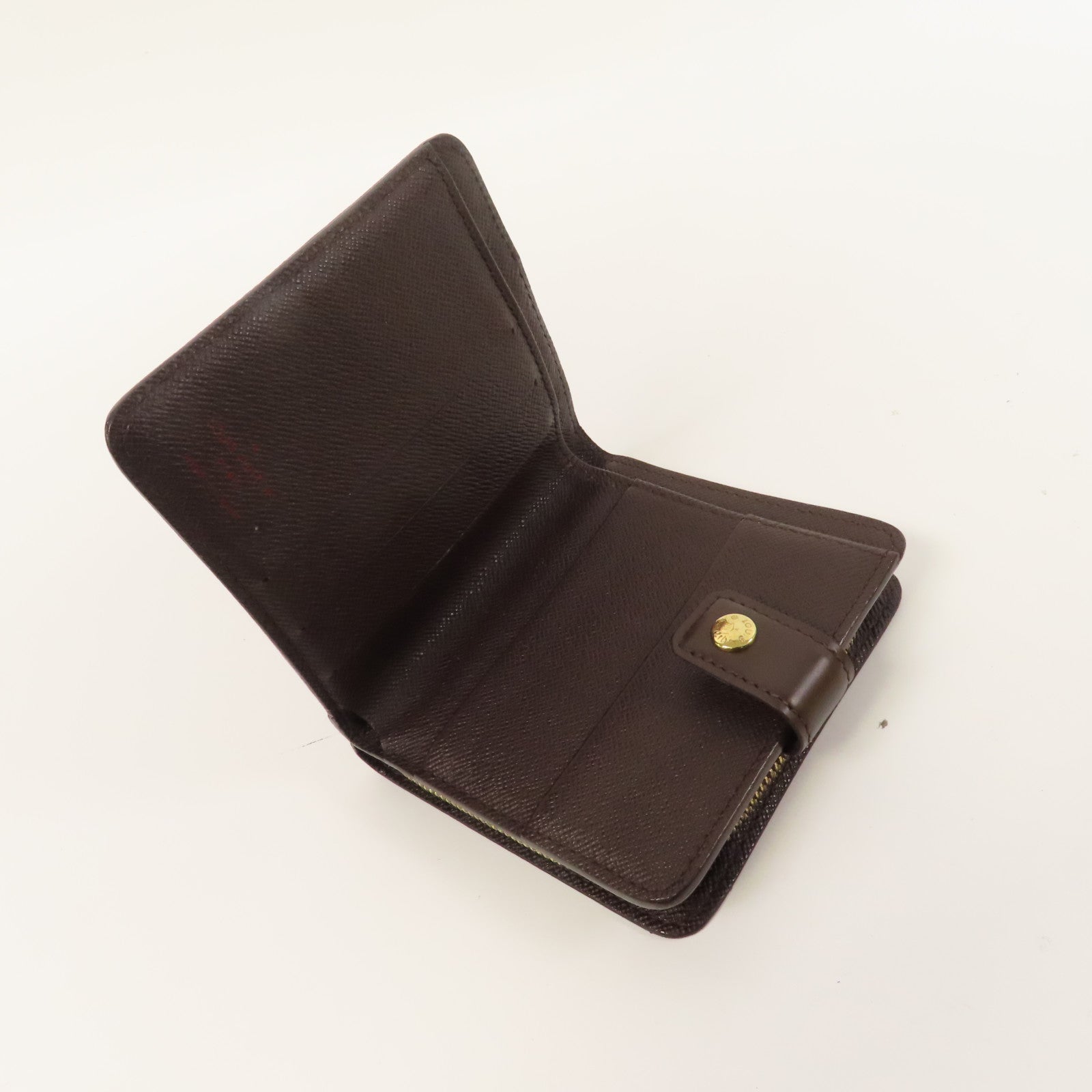 LOUIS VUITTON 【激減優惠】Damier Ebene Compact Zip Fold Wallet金扣錢包啡色