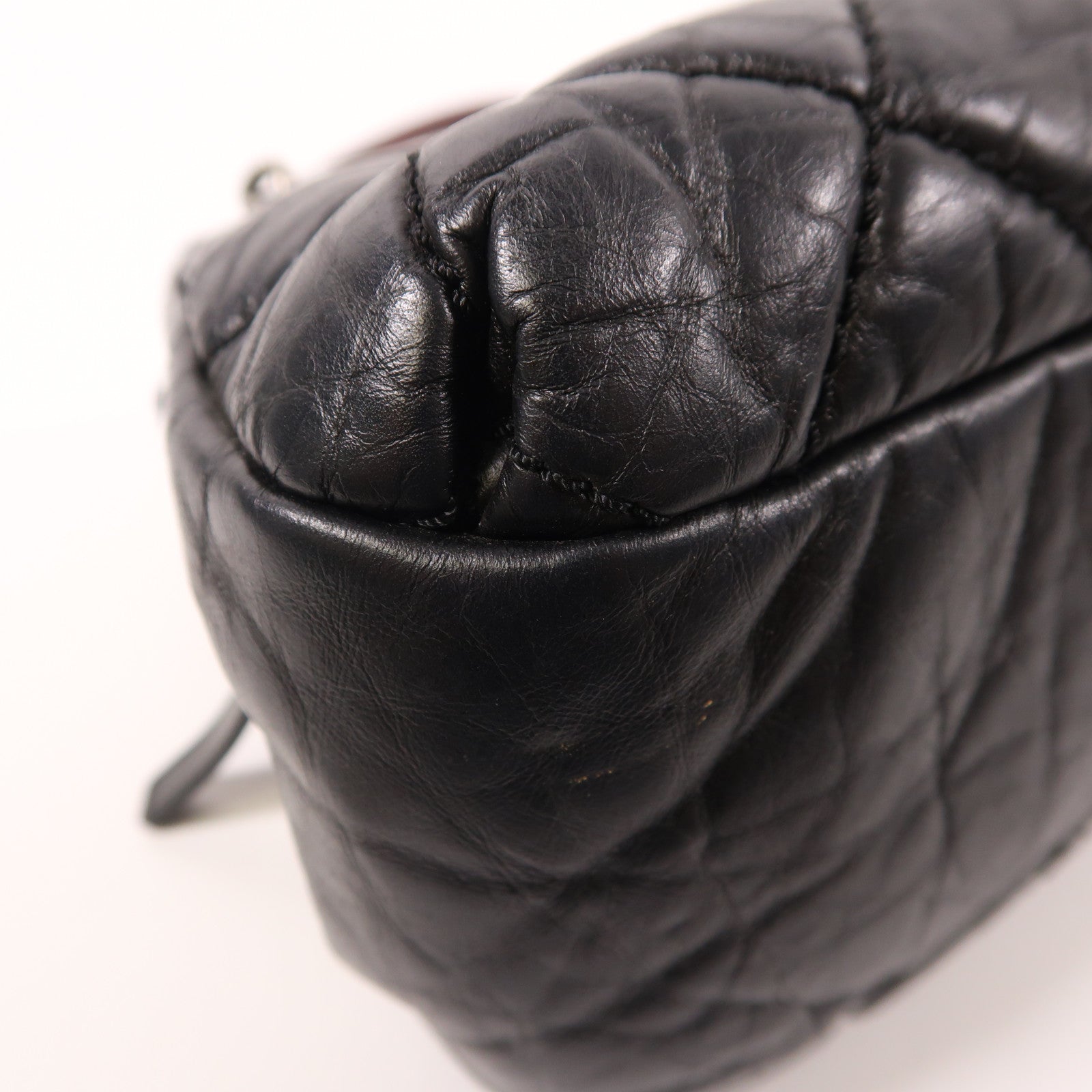 CHANEL Tweed/牛皮皮革Chain Shoulder鏈帶肩背袋