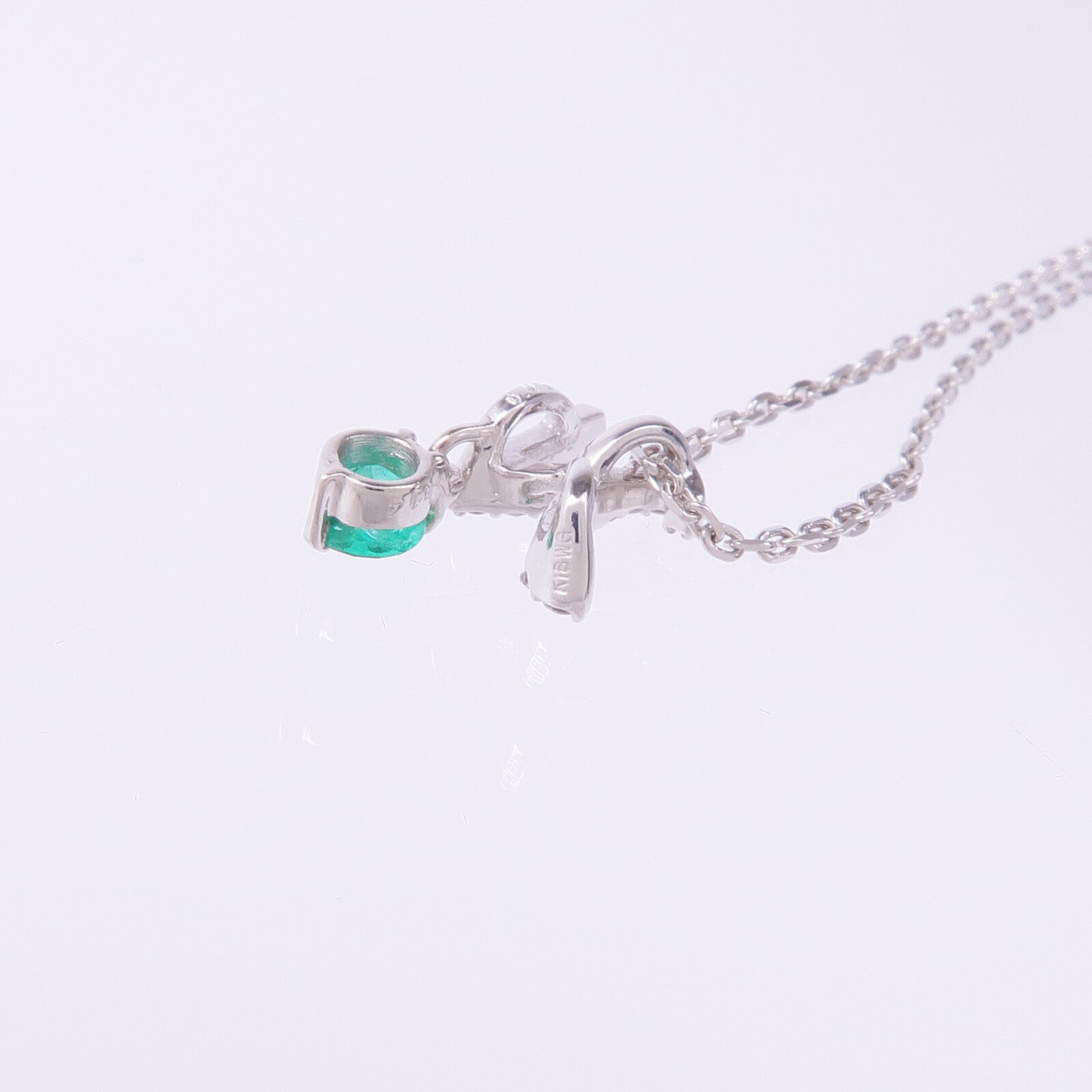 JEWELRY 18K白金Emerald Diamond Necklace綠寶石/鑽石項鍊