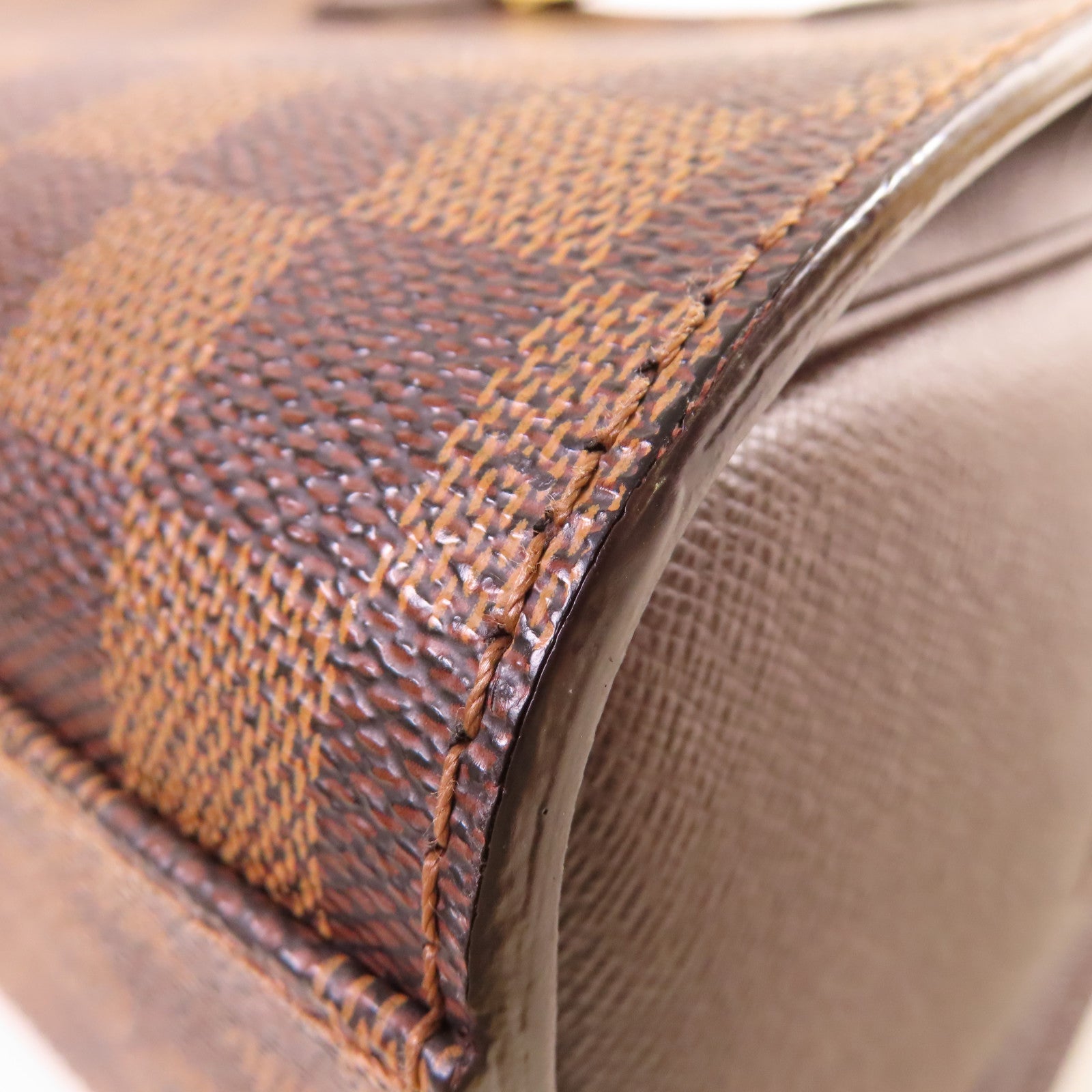 LOUIS VUITTON Damier Triana Handbag金扣手挽袋啡色