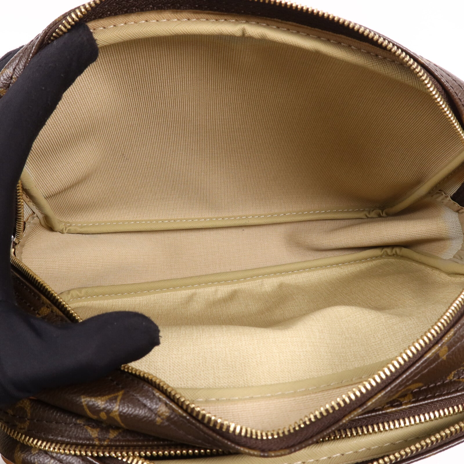 LOUIS VUITTON Monogram Reporter PM金扣肩背袋棕色