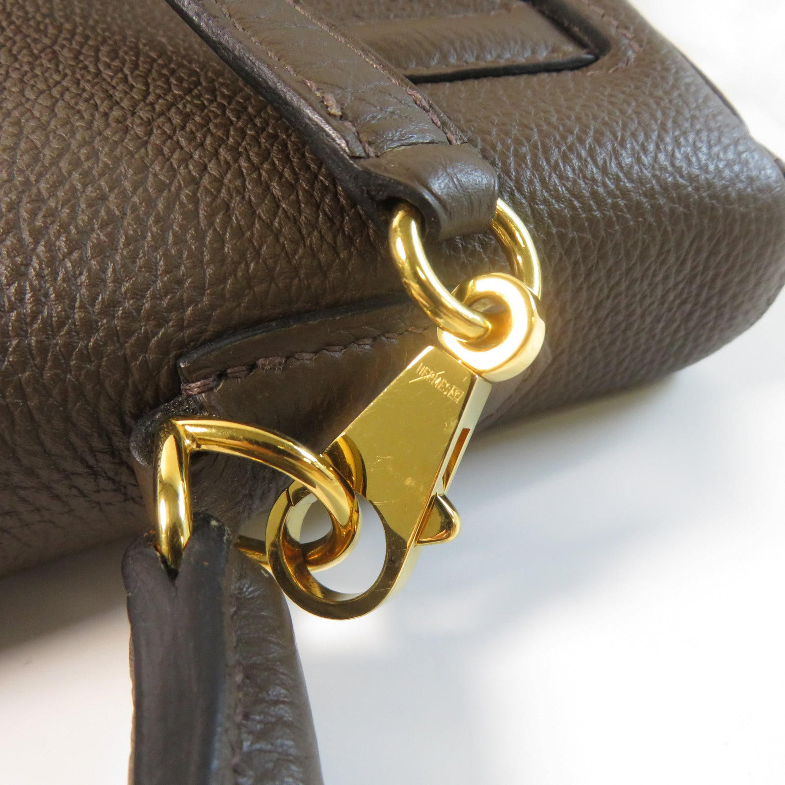 HERMES 【激減優惠】Clemence皮革Kelly 35金扣手挽肩背兩用袋啡色