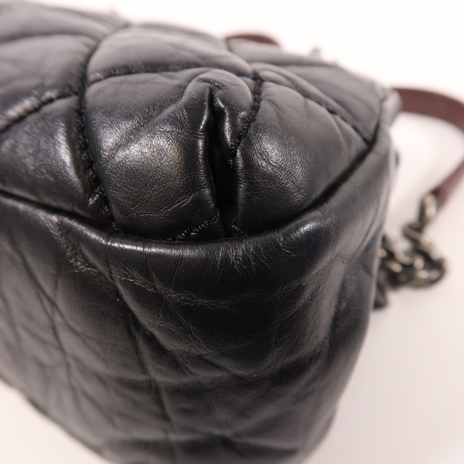 CHANEL Tweed/牛皮皮革Chain Shoulder鏈帶肩背袋