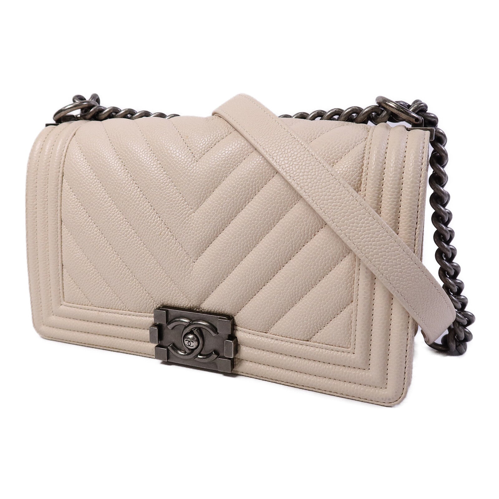 CHANEL 【激減優惠】牛皮皮革Boy 25鏈帶肩背袋