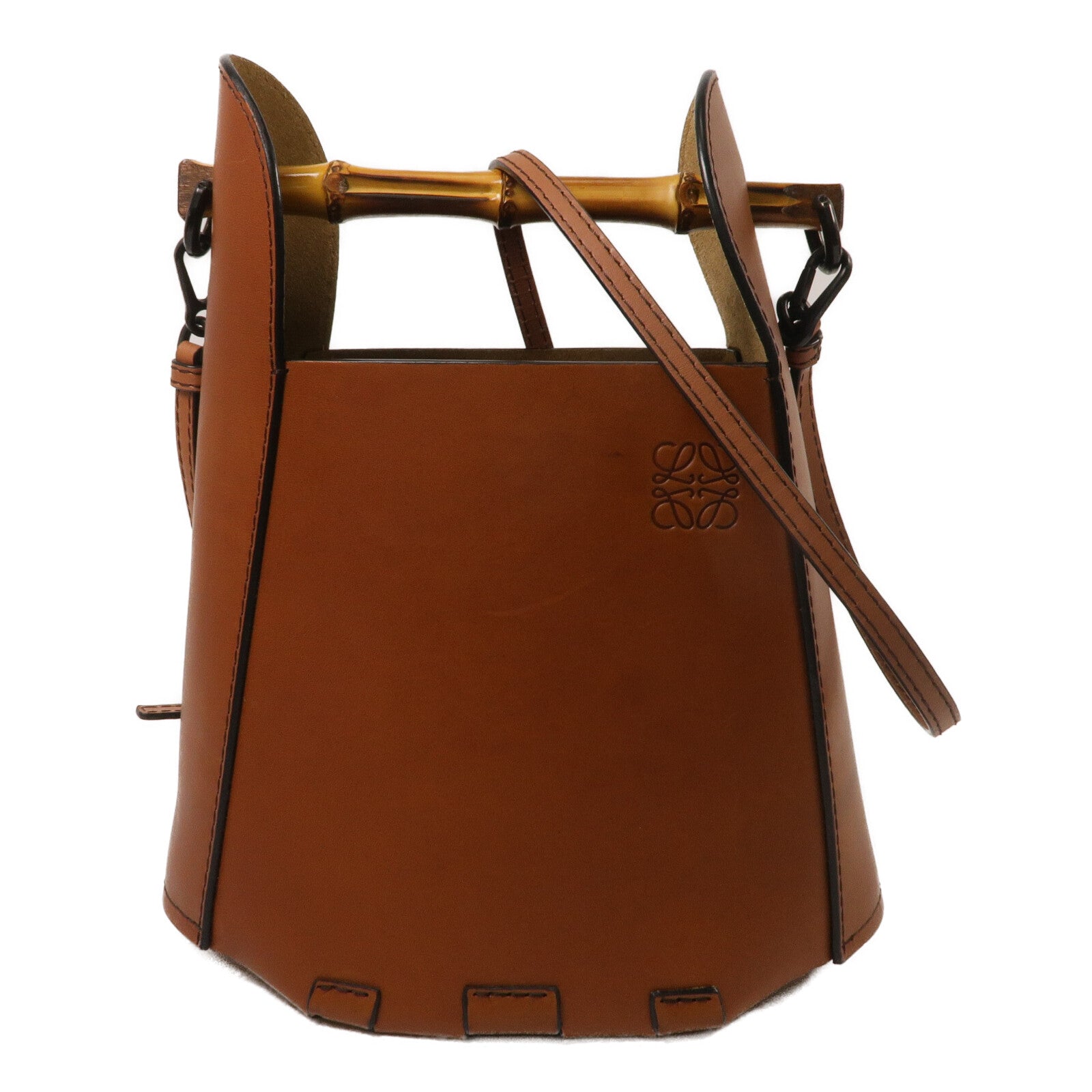 LOEWE 牛皮皮革Bamboo Bucket Bag手挽肩背兩用袋