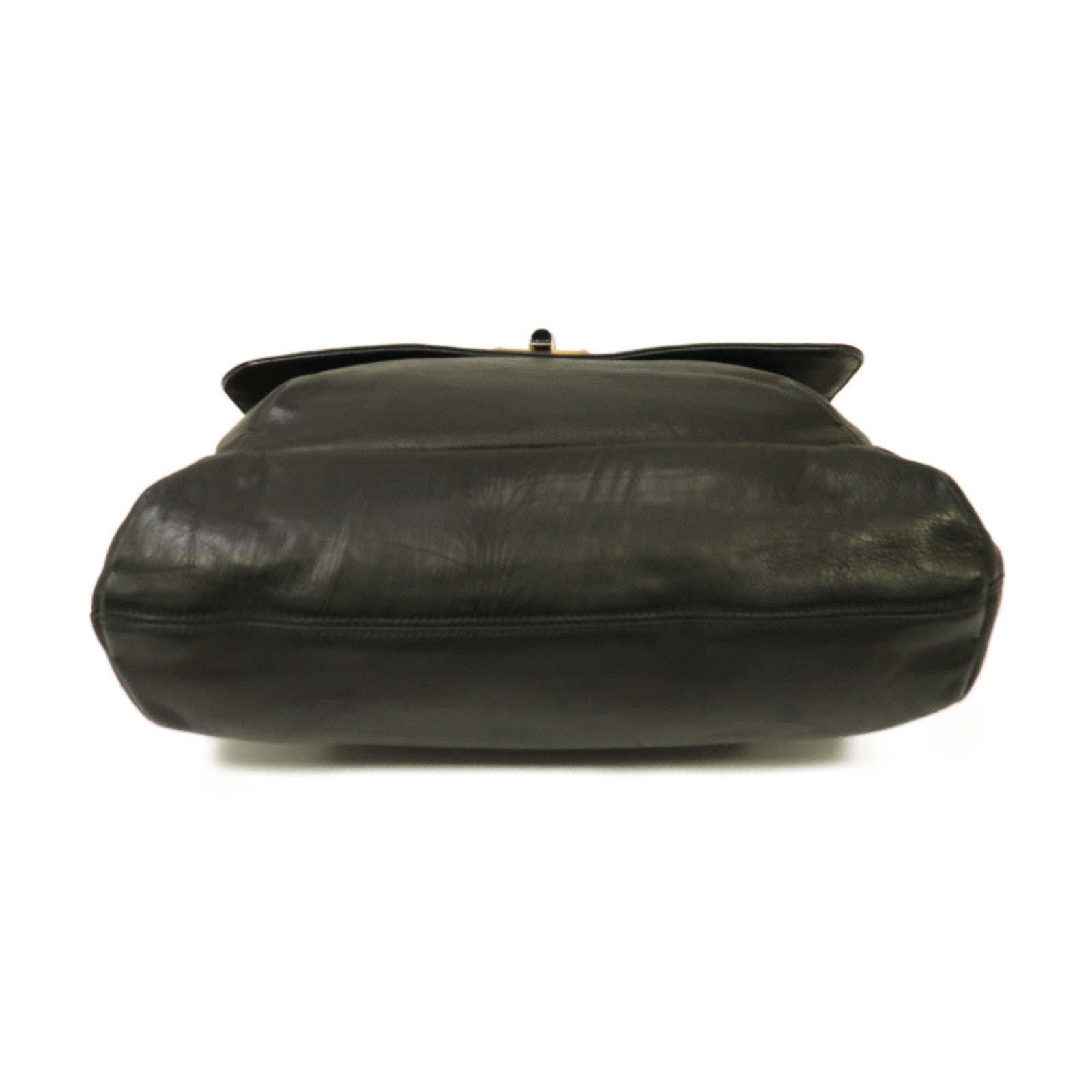LANVIN 牛皮皮革Chain Shoulder Bag金扣鏈帶肩背袋黒色