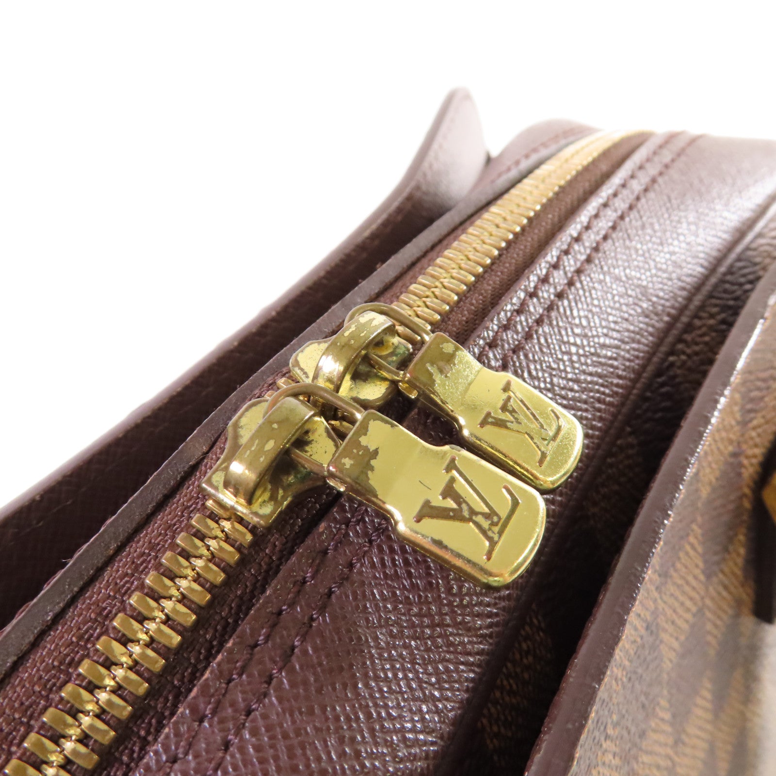 LOUIS VUITTON Damier Triana Handbag金扣手挽袋啡色